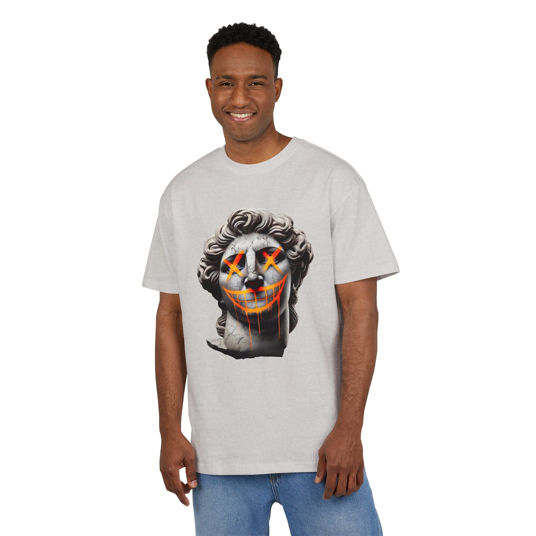 Dripping Gangsta David Oversize Tee with Distorted Statue Design