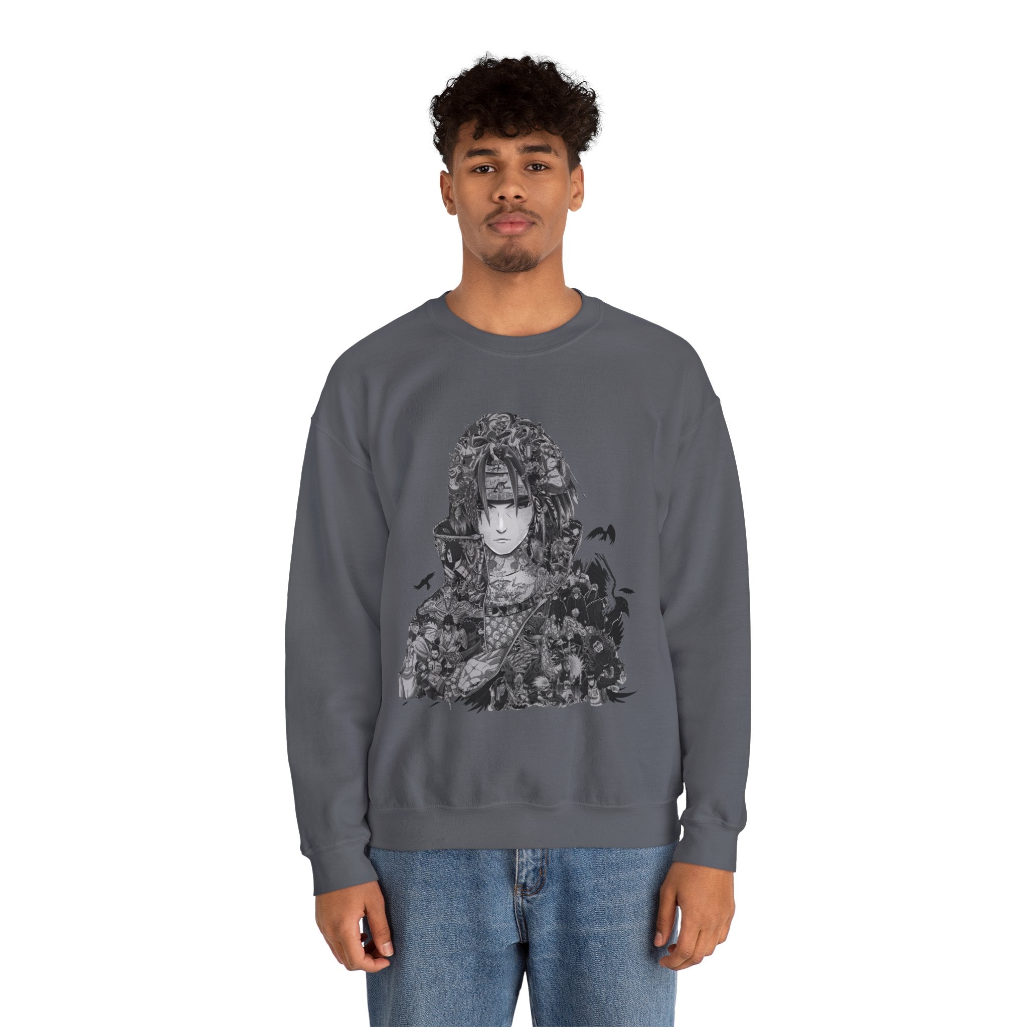 Unisex Heavy Blend™ Crewneck Sweatshirt with Artistic Warrior Design