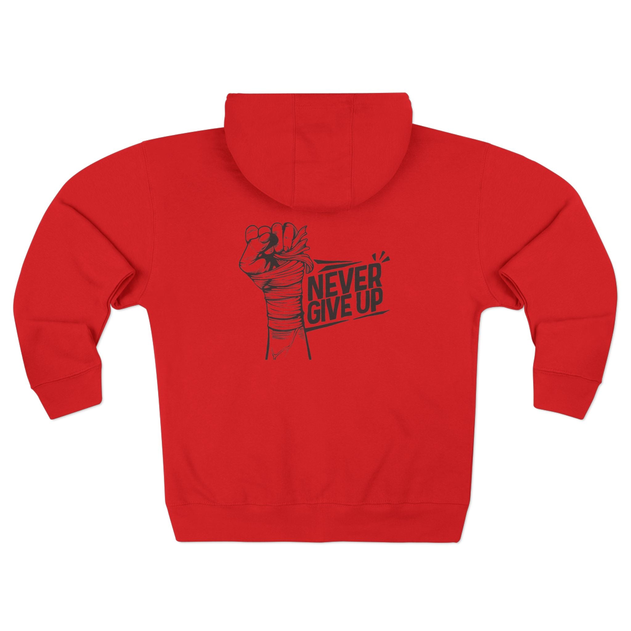Motivational Unisex Zip Hoodie - "Never Give Up" Inspiration for Every Day