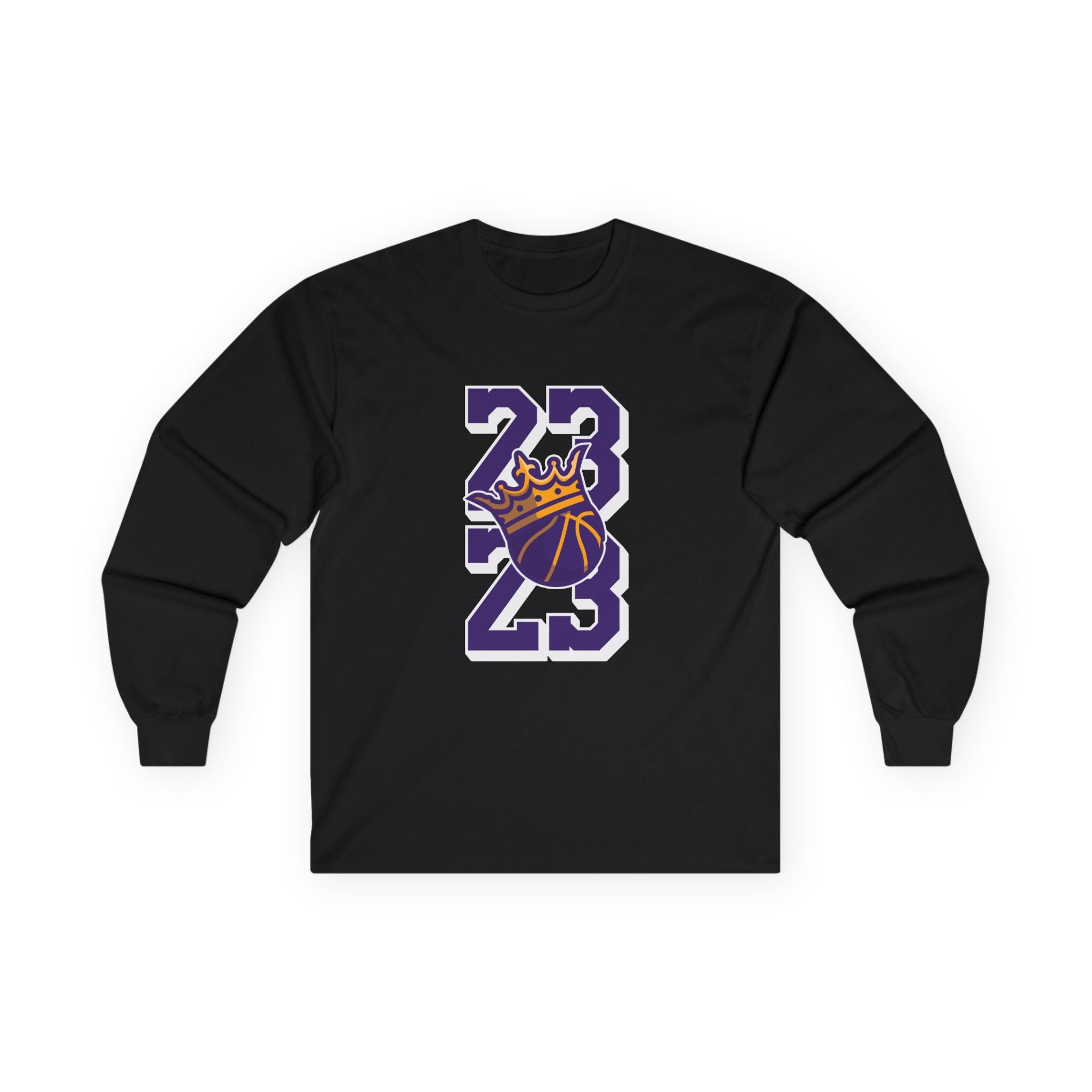 Unisex Long Sleeve Tee with 2023 Crown Design - Perfect for Sports Fans