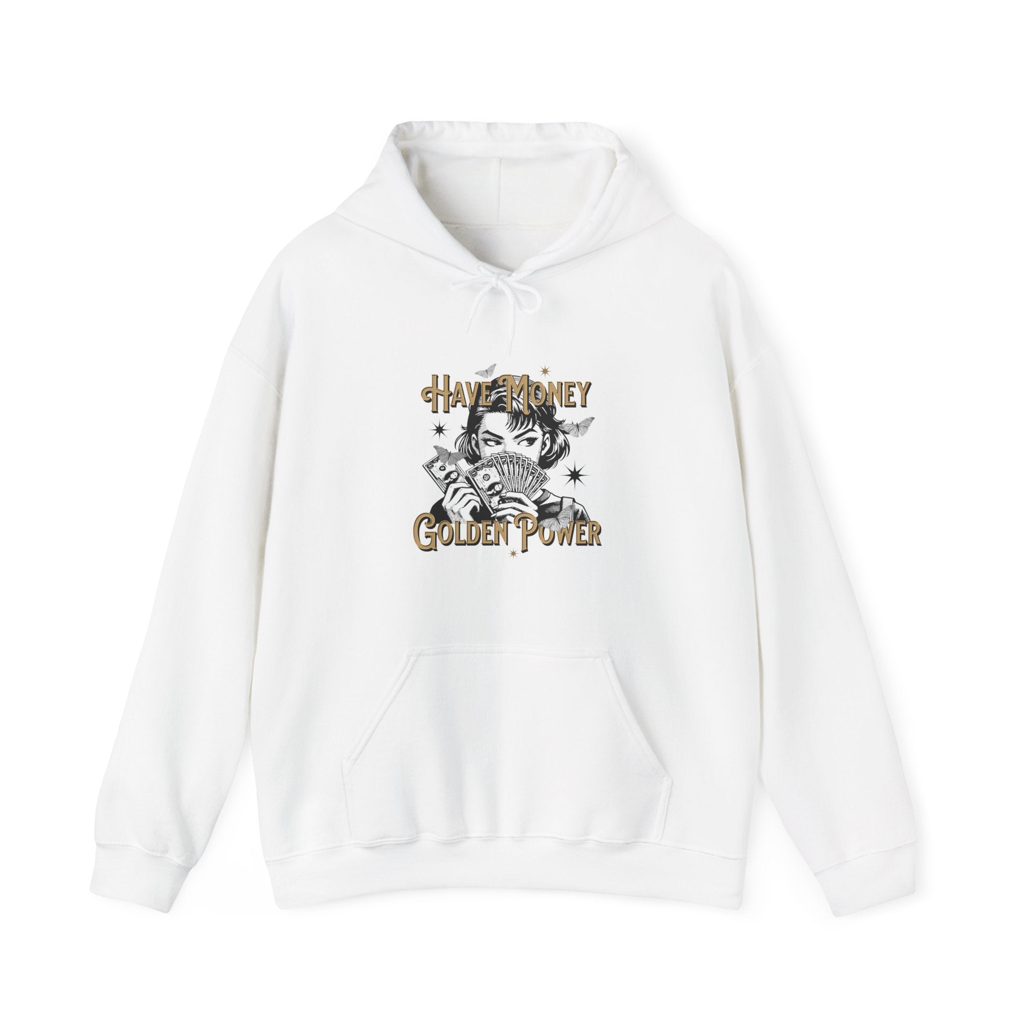 Have Money, Golden Power Graphic Unisex Heavy Blend™ Hooded Sweatshirt -