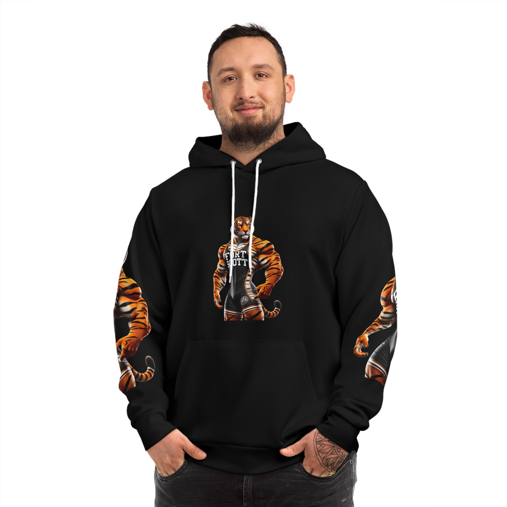 Wrestling Tiger Fashion Hoodie (AOP)