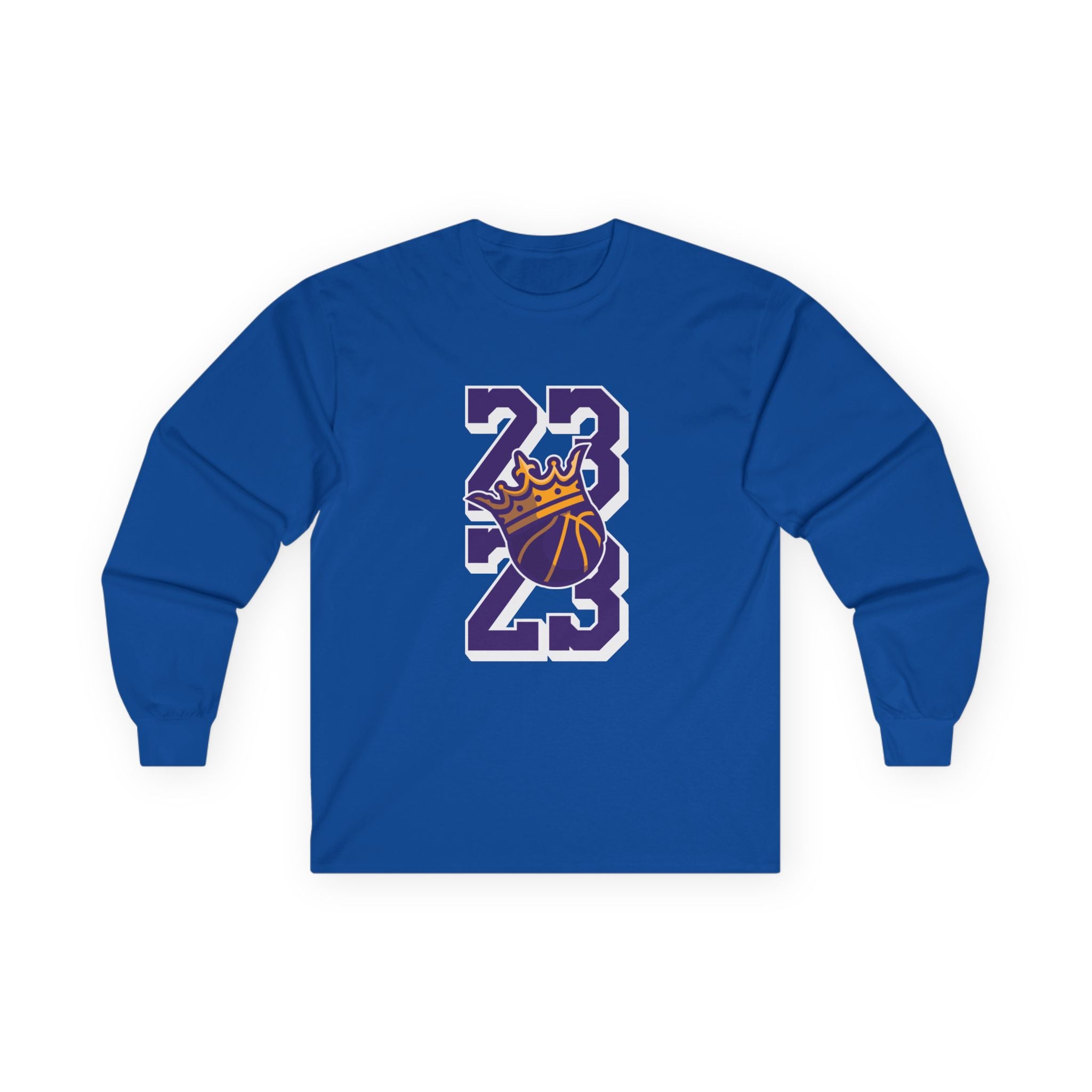 Unisex Long Sleeve Tee with 2023 Crown Design - Perfect for Sports Fans