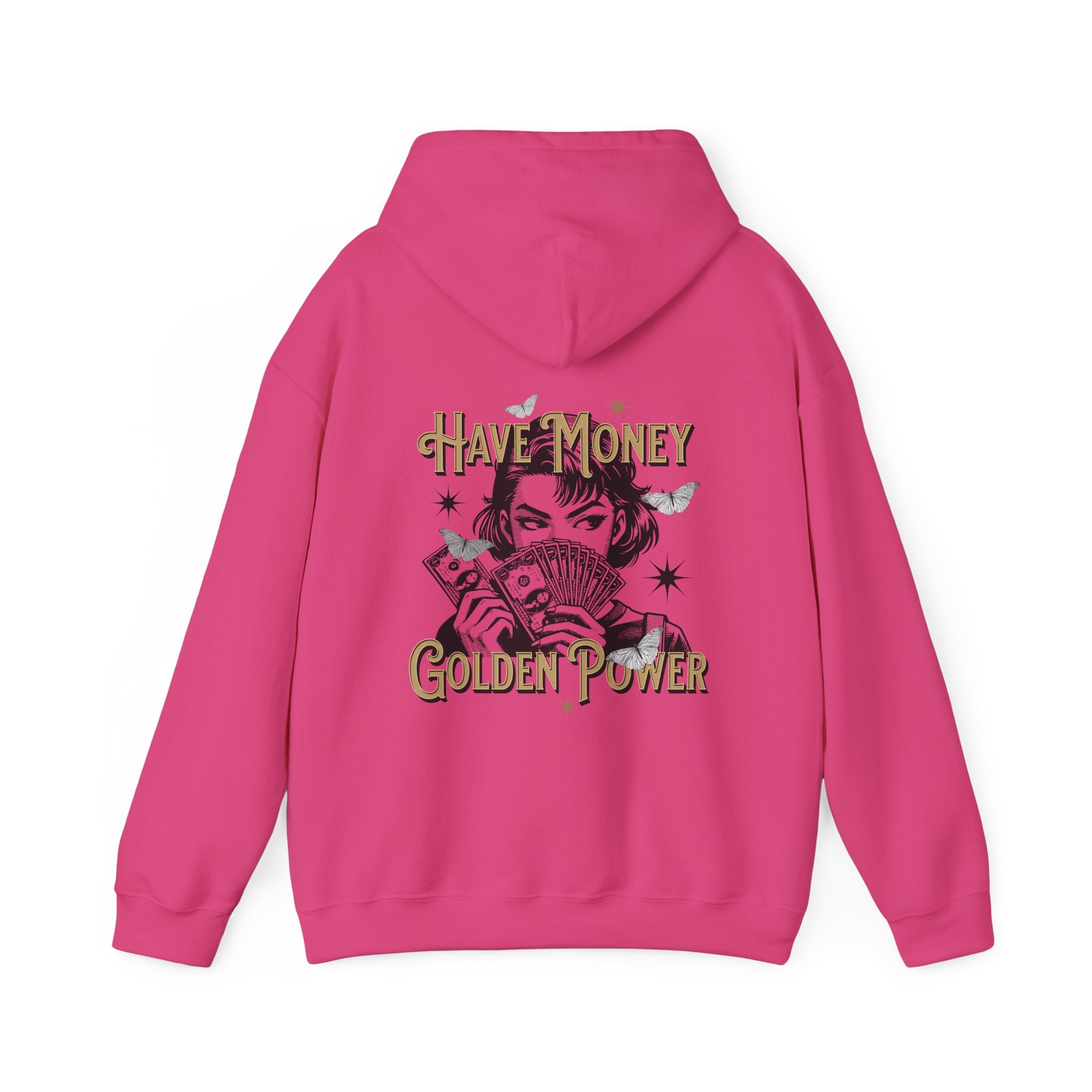 Have Money, Golden Power Graphic Unisex Heavy Blend™ Hooded Sweatshirt -