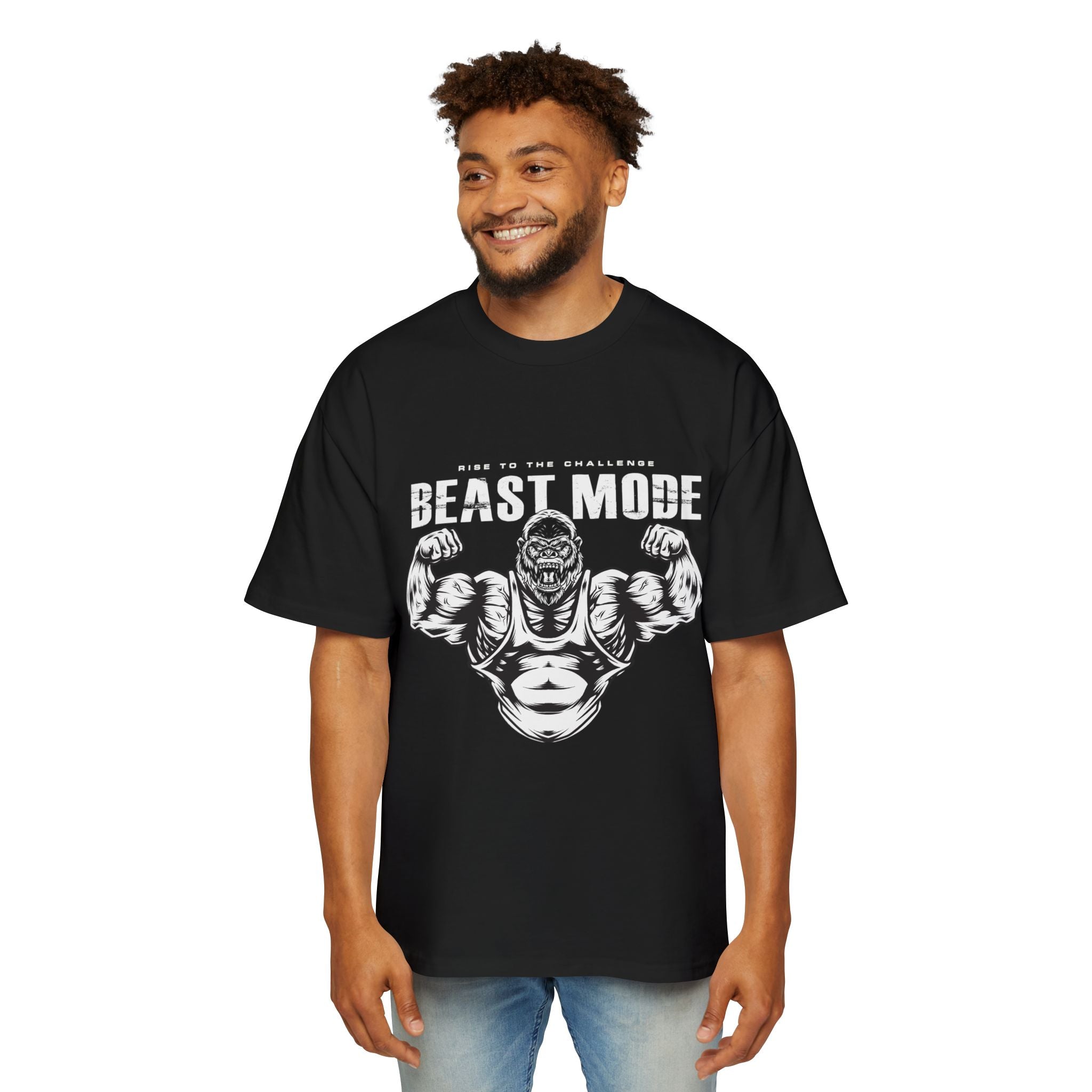 Heavy Oversized Tee - Beast Mode Gym Shirt for Fitness Enthusiasts
