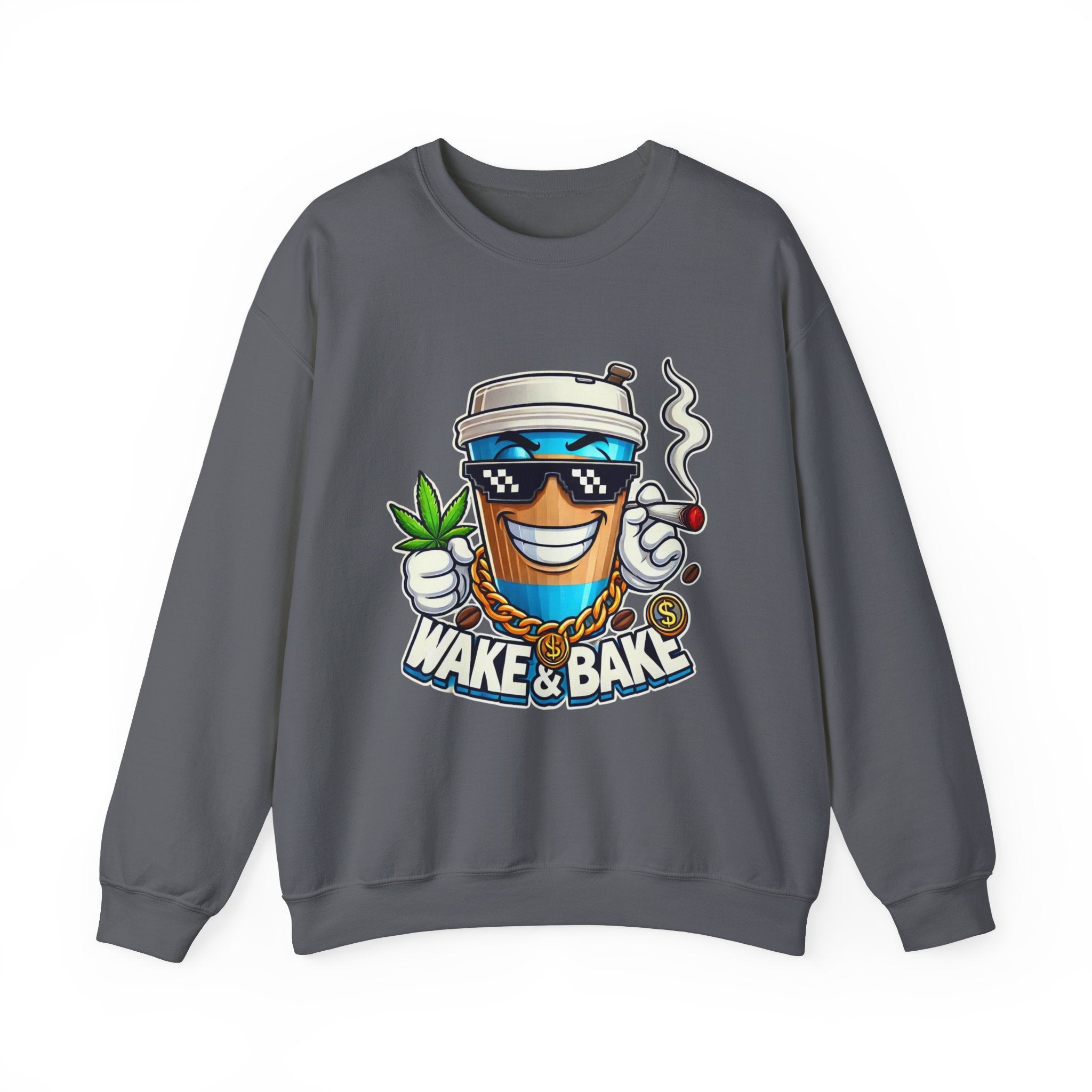 Wake & Bake Unisex Heavy Blend™ Crewneck Sweatshirt - Perfect for Cozy Days & Cannabis Enthusiasts