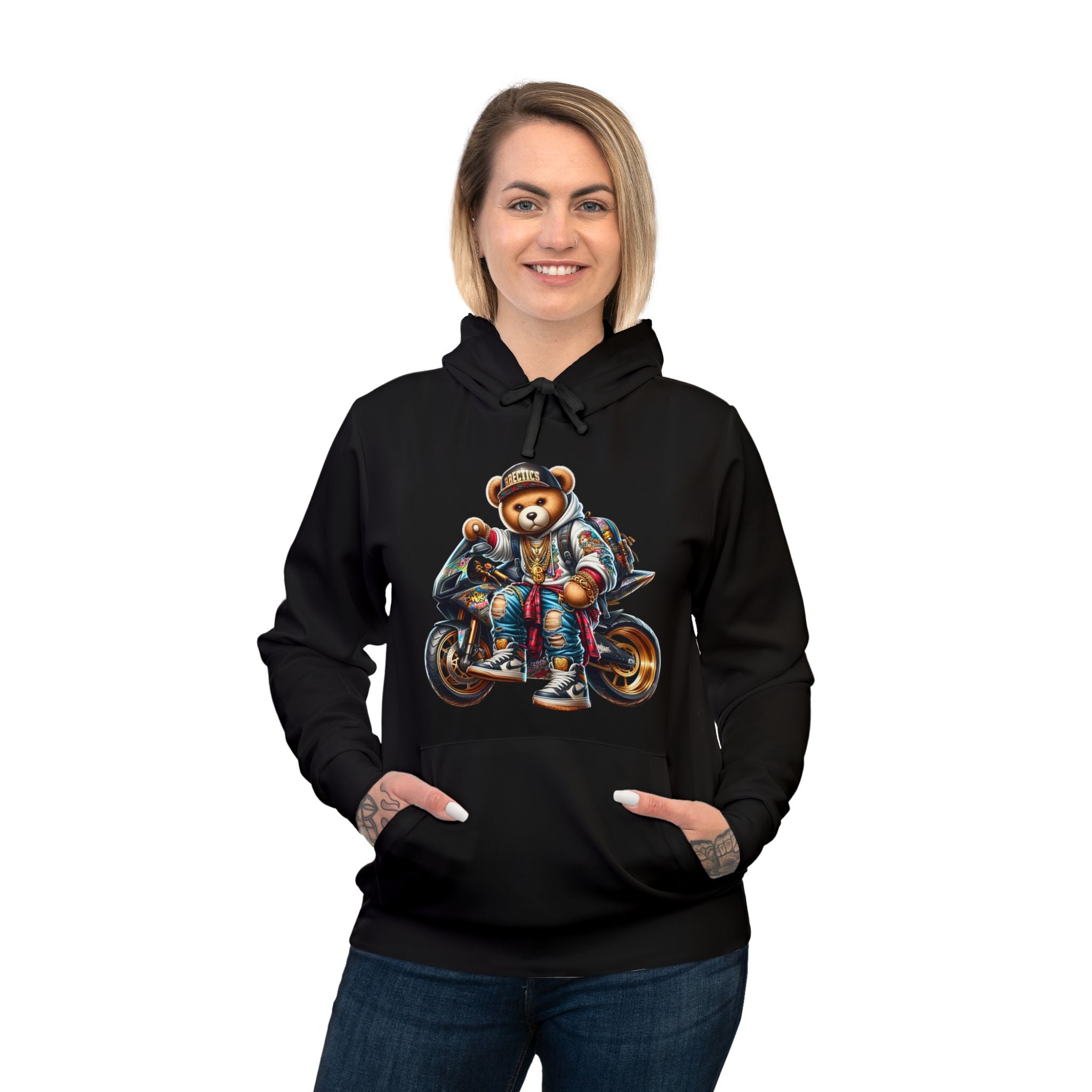 Gangsta Biker Teddy Bear Hoodie