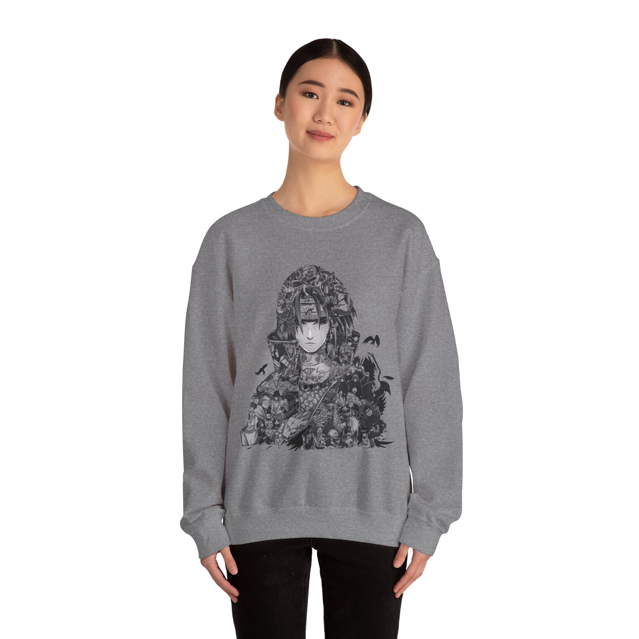 Unisex Heavy Blend™ Crewneck Sweatshirt with Artistic Warrior Design