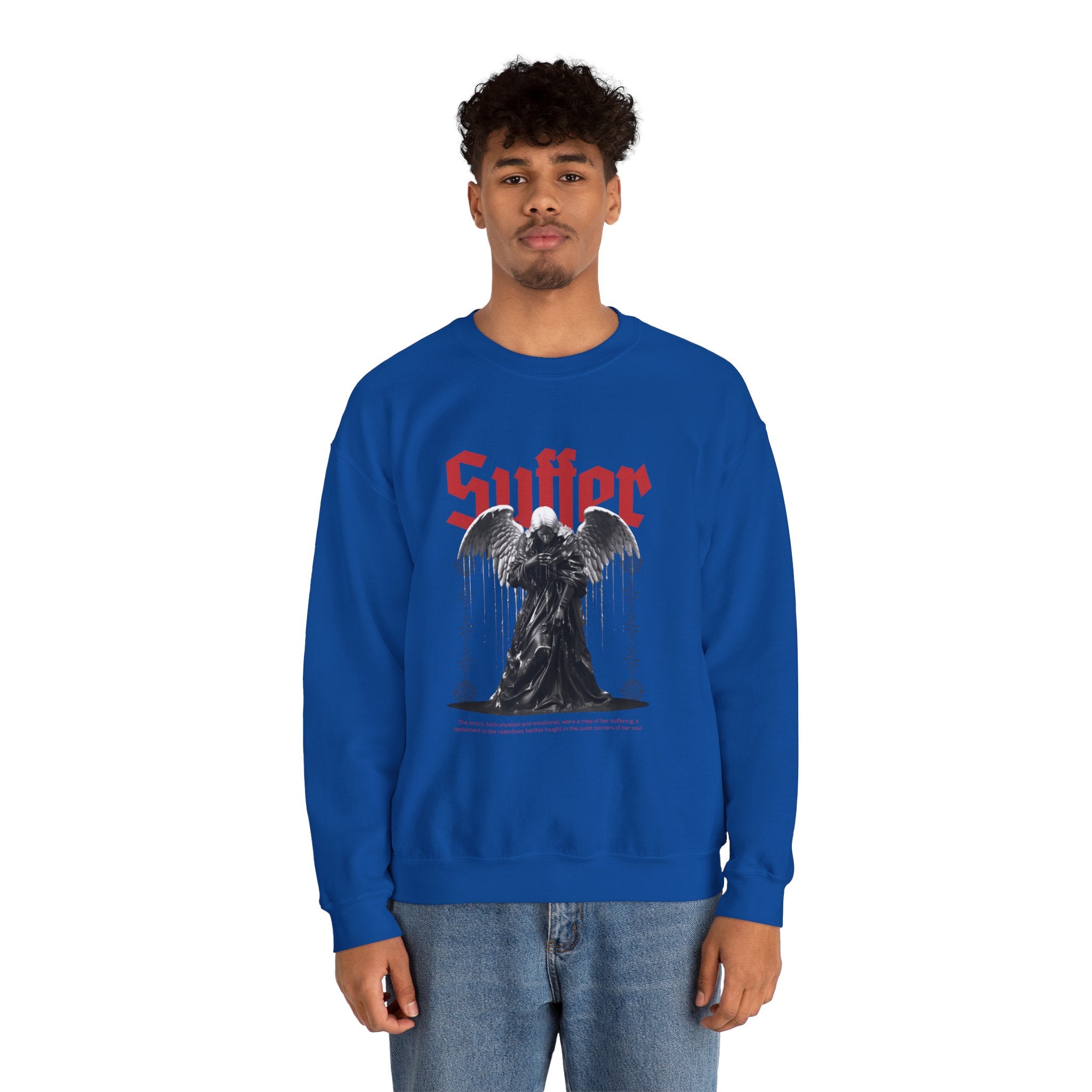 Suffer Unisex Heavy Blend Crewneck Sweatshirt - Bold Graphic Design for Gothic Style Lovers
