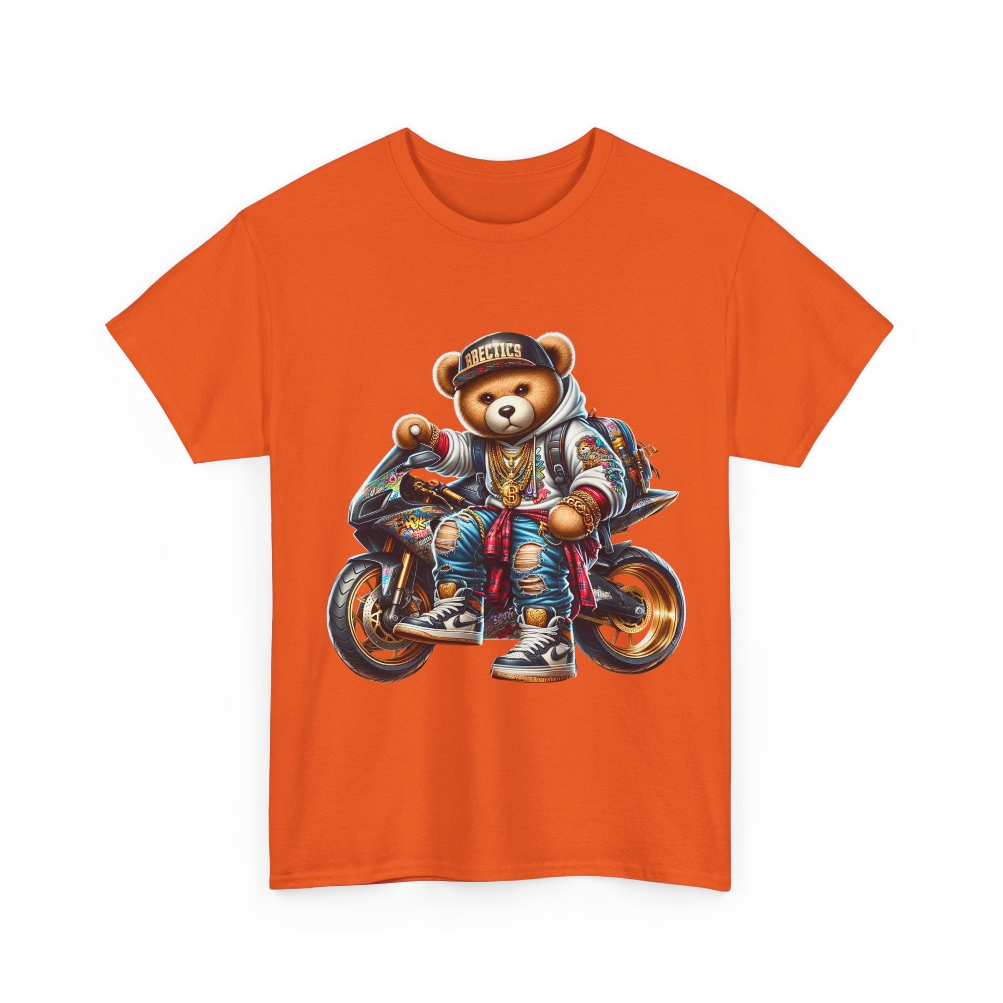 Gangsta Biker Teddy Bear Unisex Heavy Cotton Tee