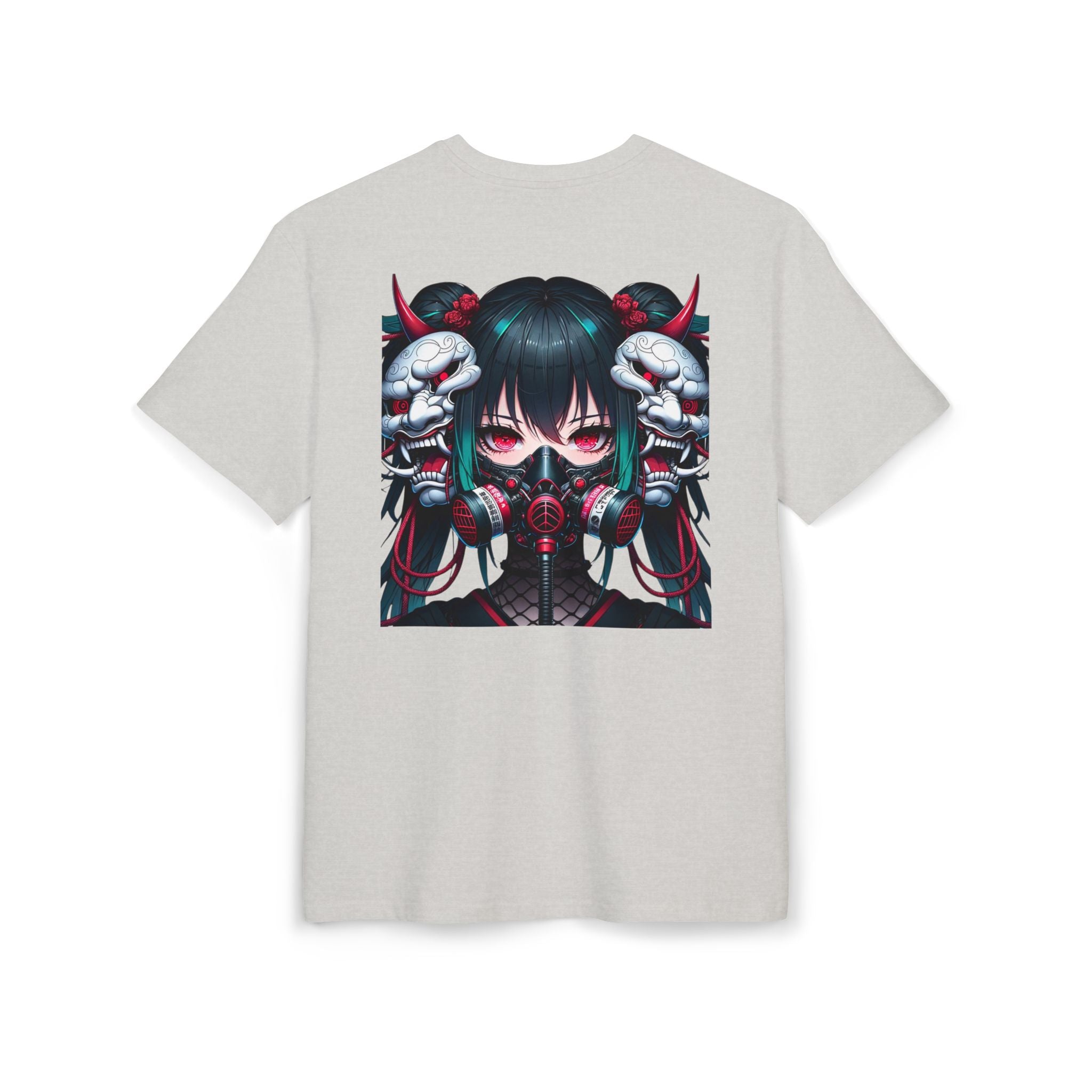 Anime Girl With Oni Mask Unisex Heavy Oversize Tee