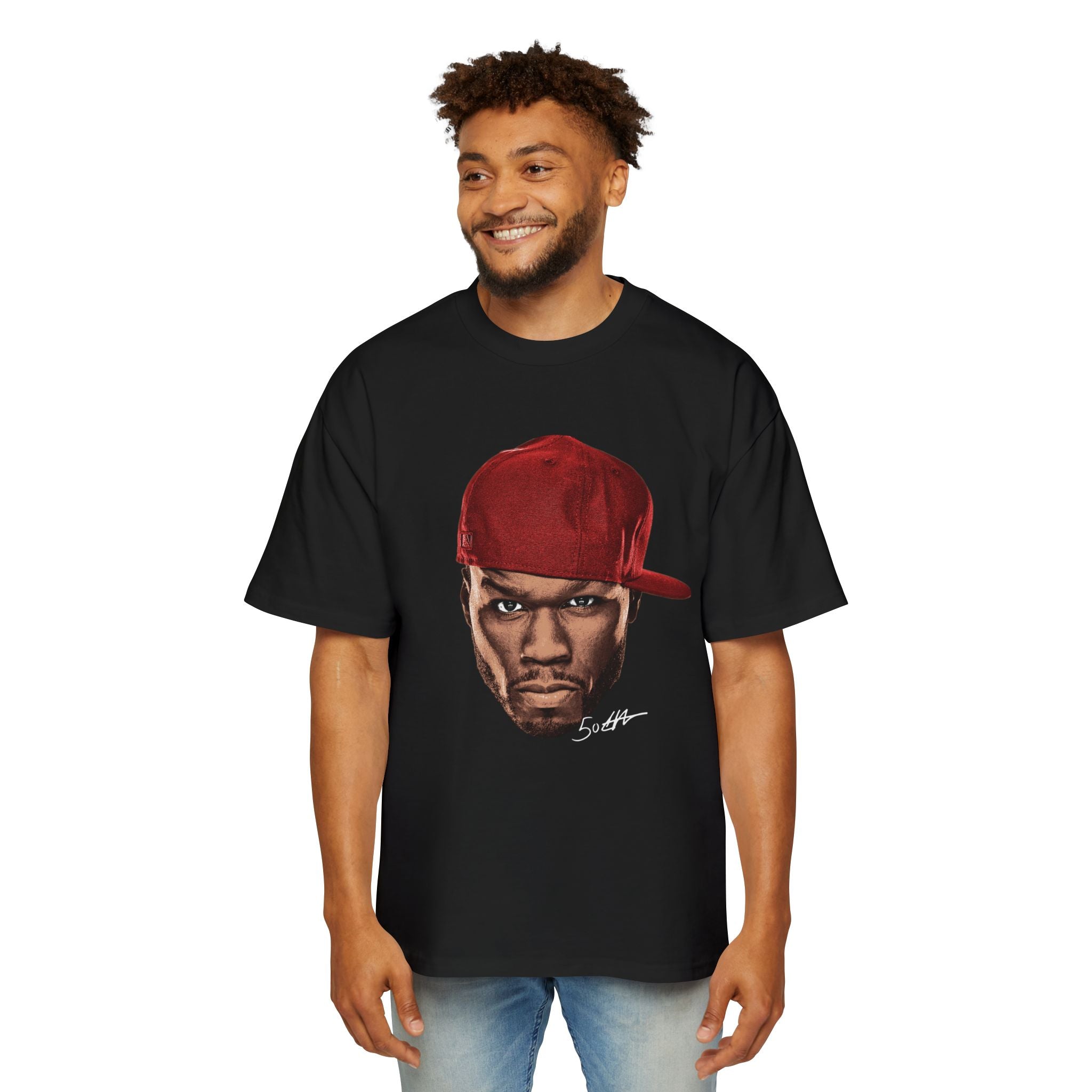 Heavy Oversized Tee - Bold Red Graphic Style