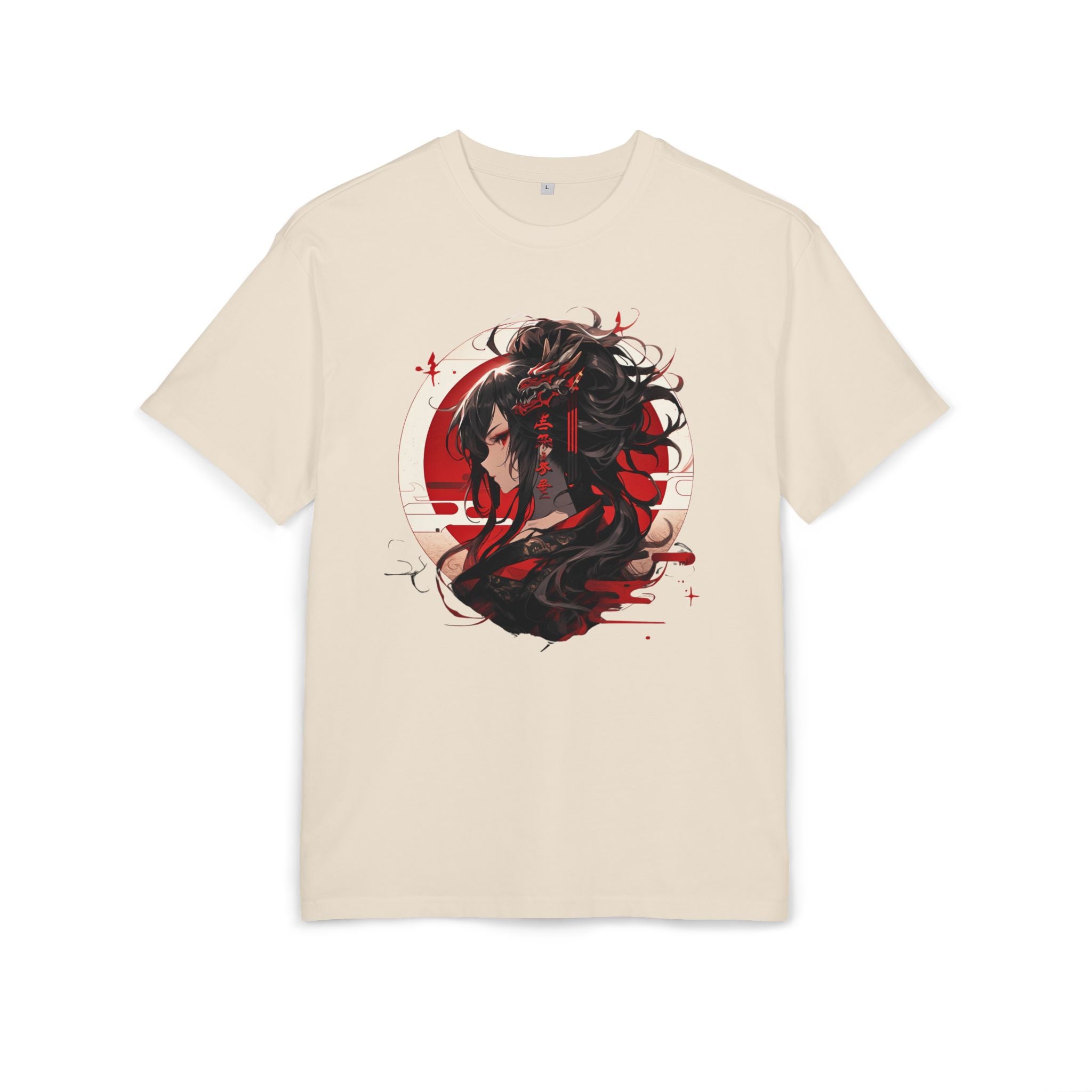 Anime Dragon Girl Unisex Heavy Oversize Tee