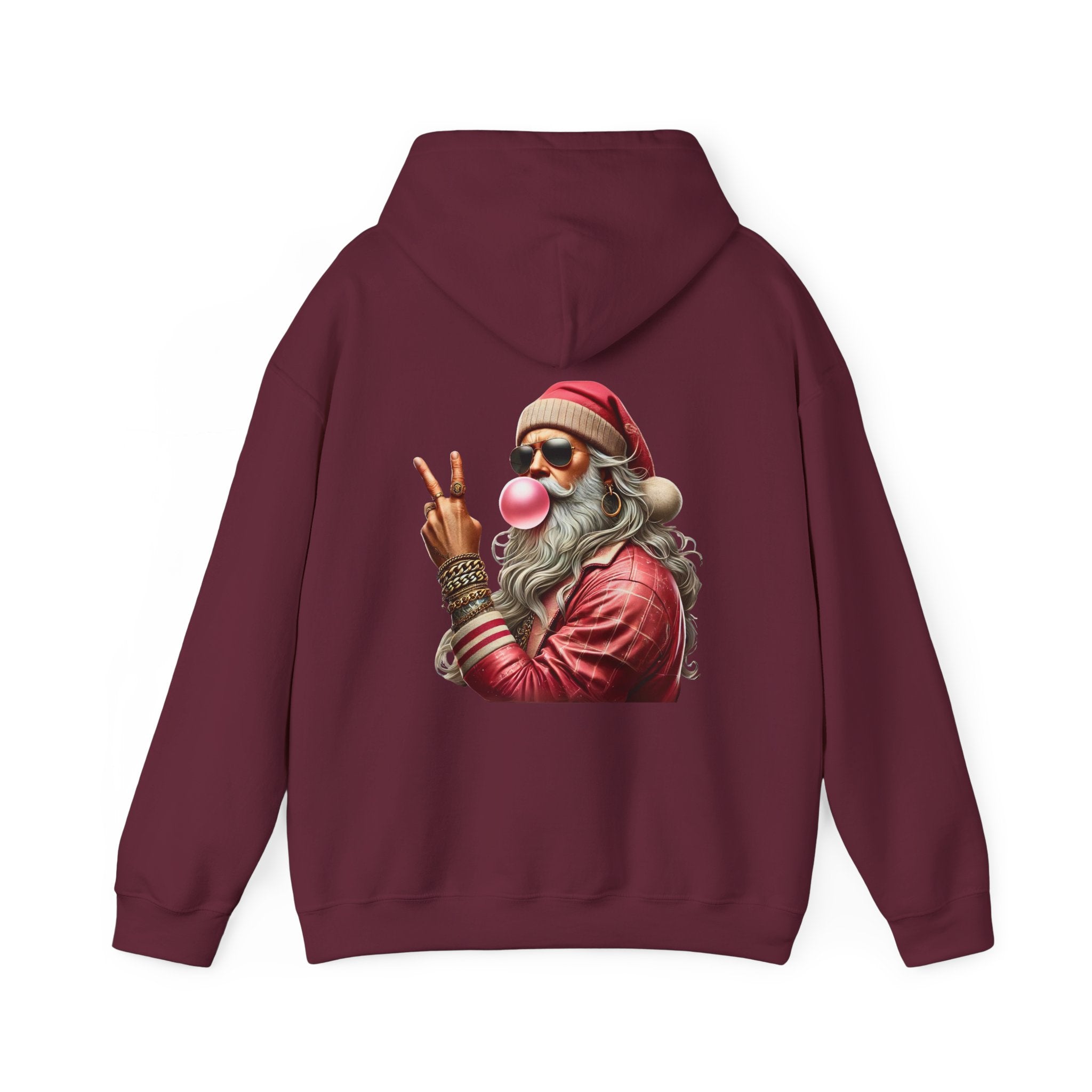 Cool Santa Bubble Gum Hoodie - Unisex Hoodie for Holiday Fun