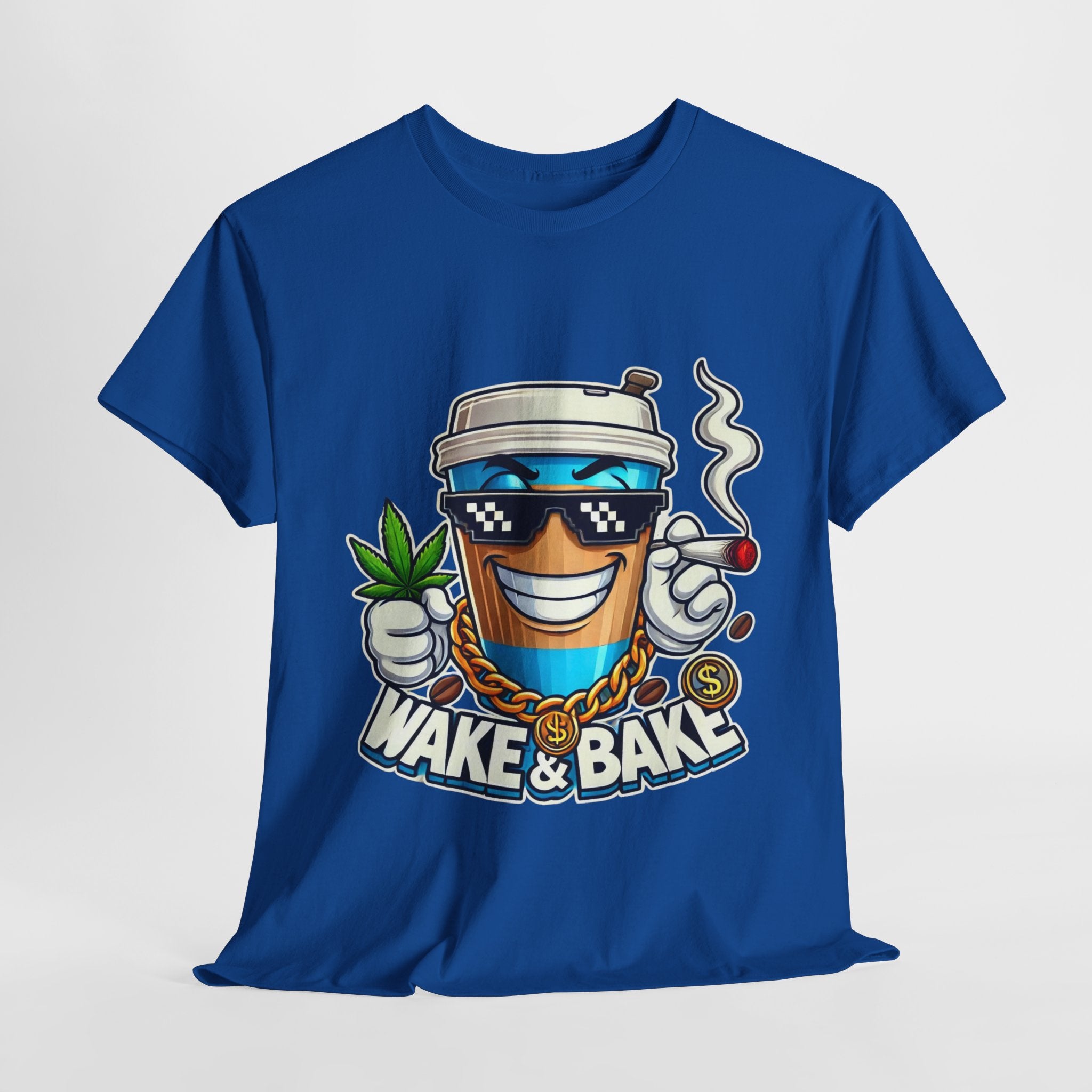 Wake & Bake Unisex Heavy Cotton Tee - Fun Cannabis Culture Shirt