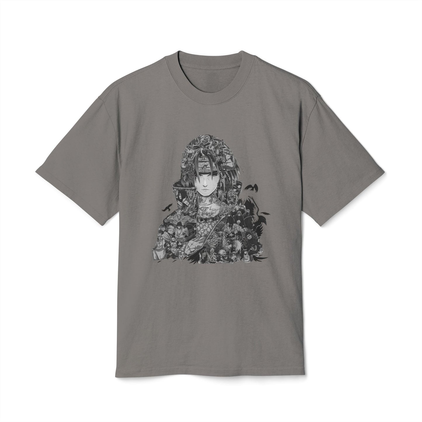 Vintage-Inspired Unisex Heavy Faded Tee with Artistic Design