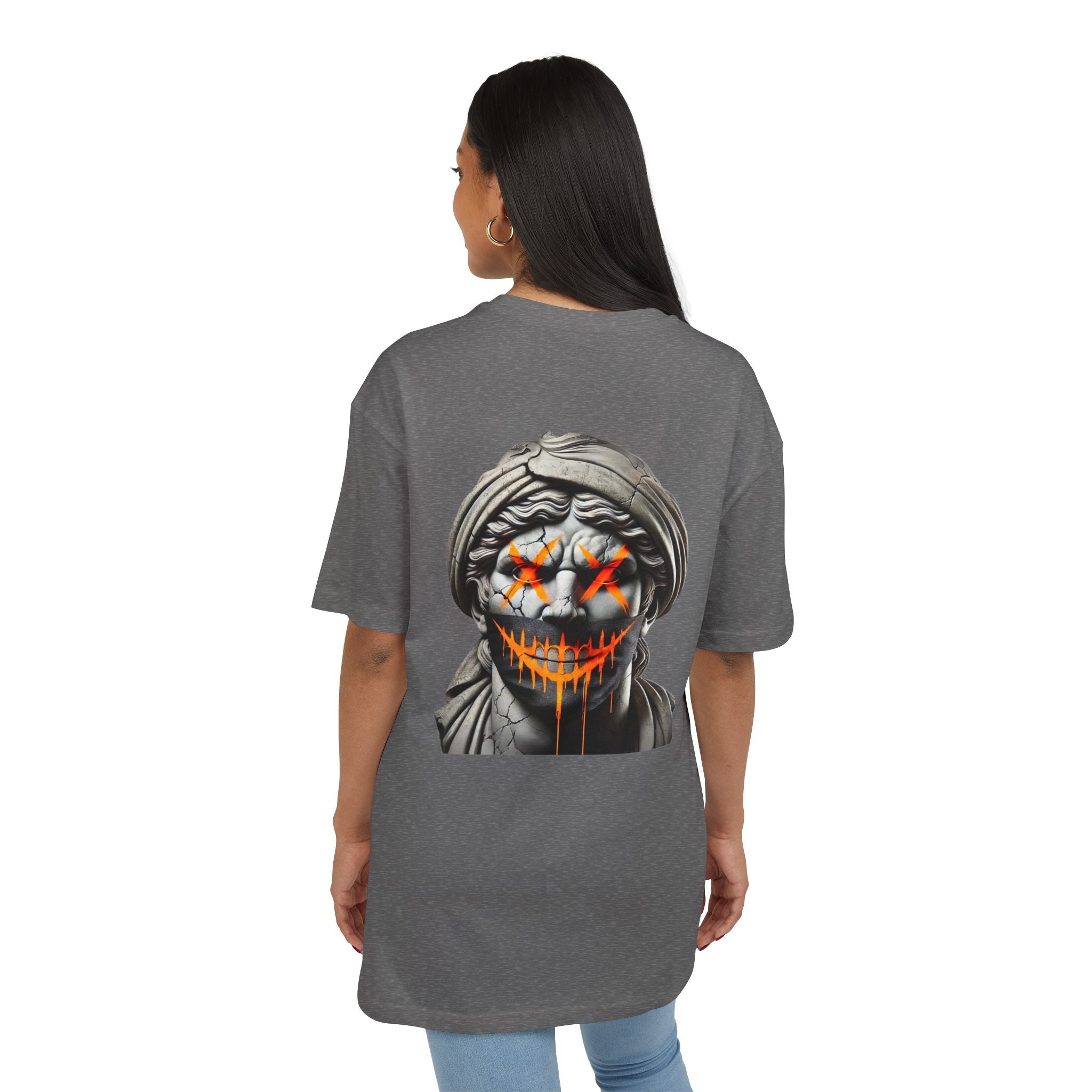 Dripping Gangsta David Oversize Tee with Distorted Statue Design