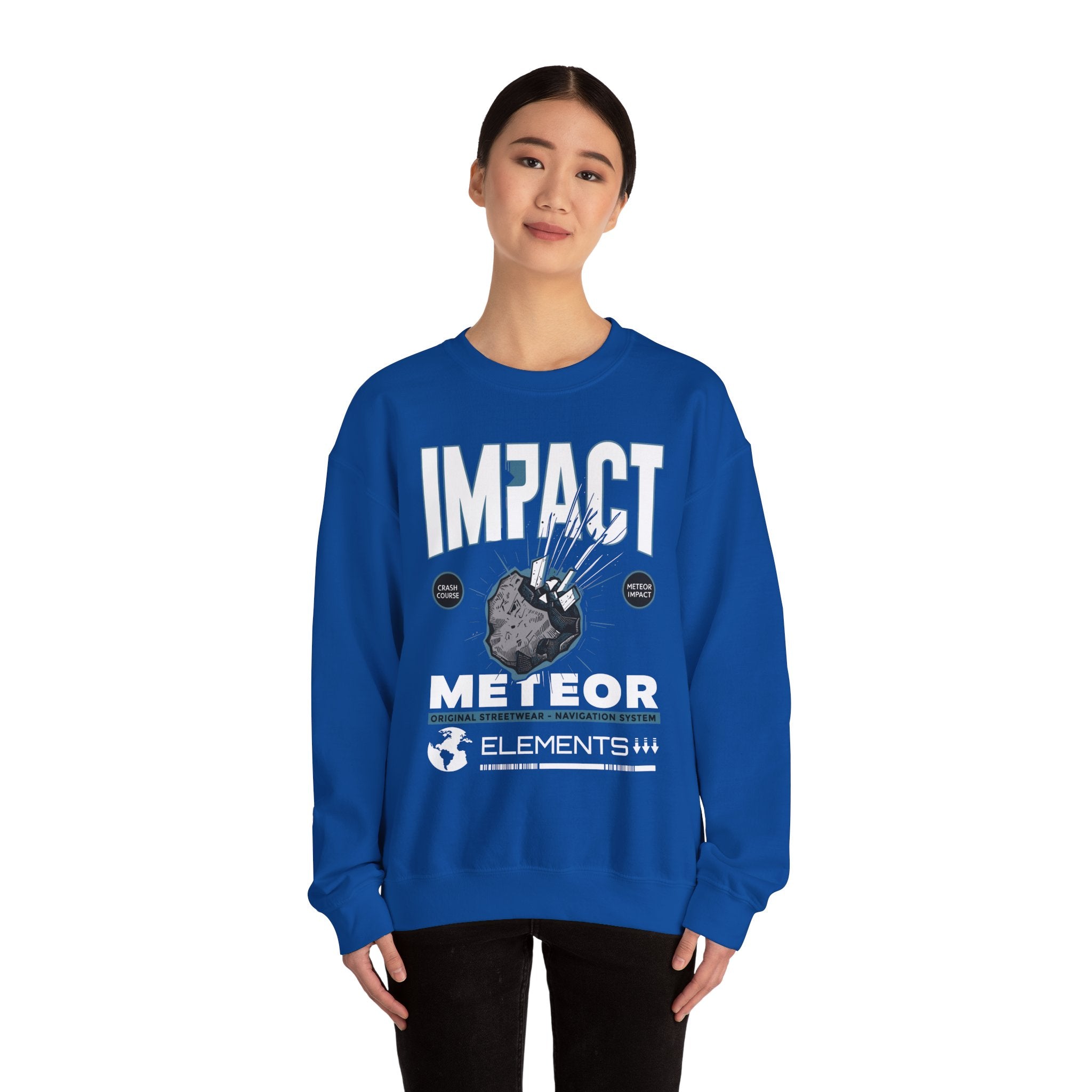 Impact Meteor Unisex Crewneck Sweatshirt - Casual Streetwear for Space Lovers