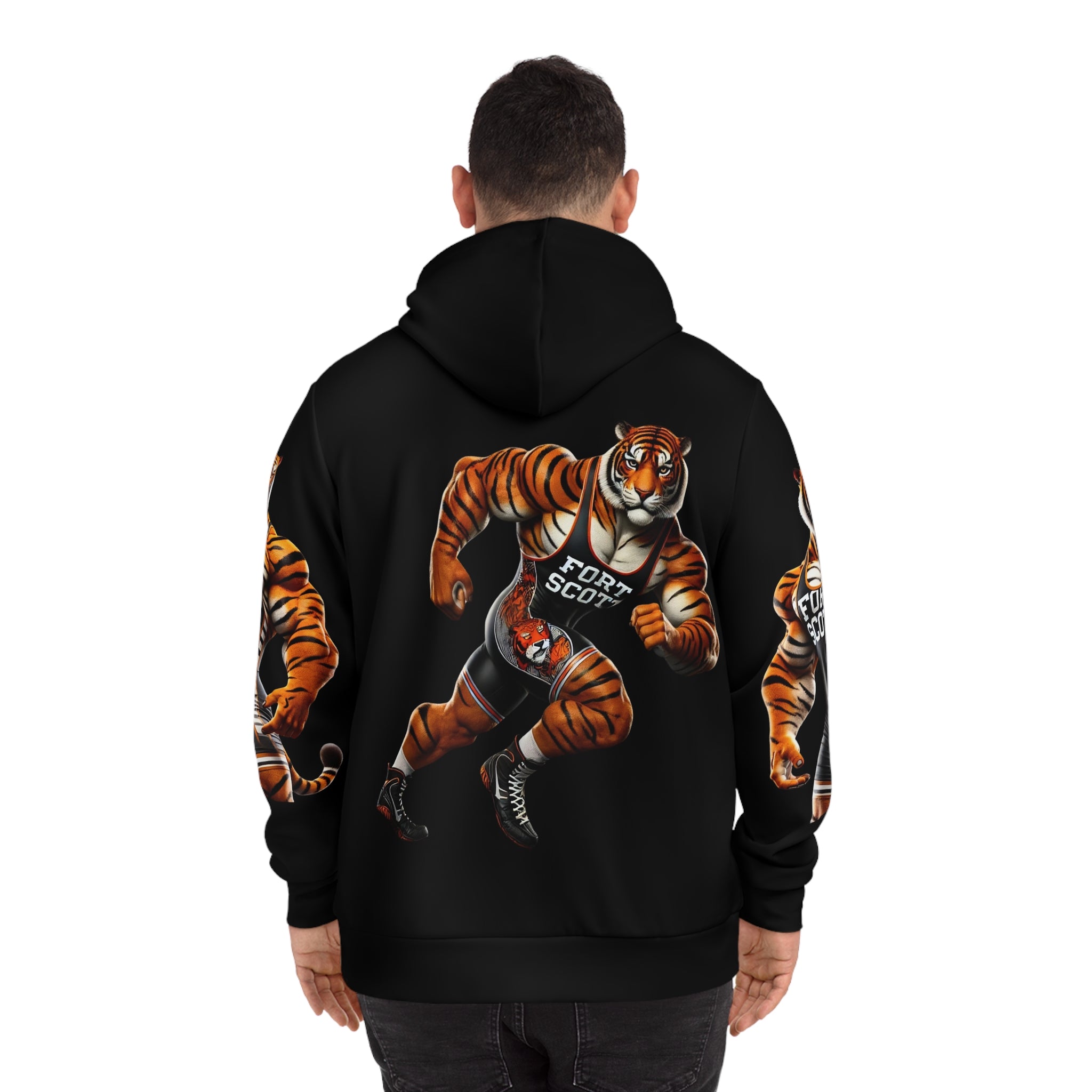 Wrestling Tiger Fashion Hoodie (AOP)