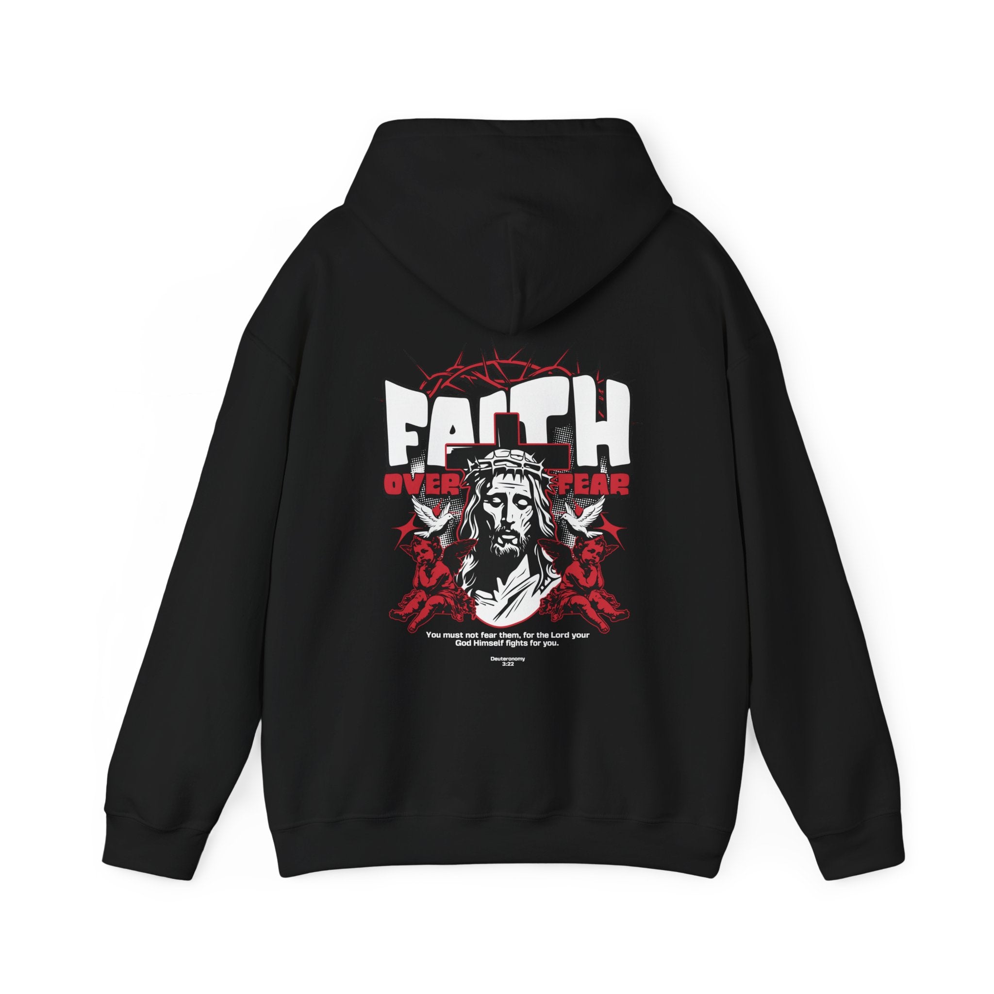 Faith Over Fear Hoodie - Unisex Heavy Blend™ Sweatshirt, Inspirational Religious Apparel
