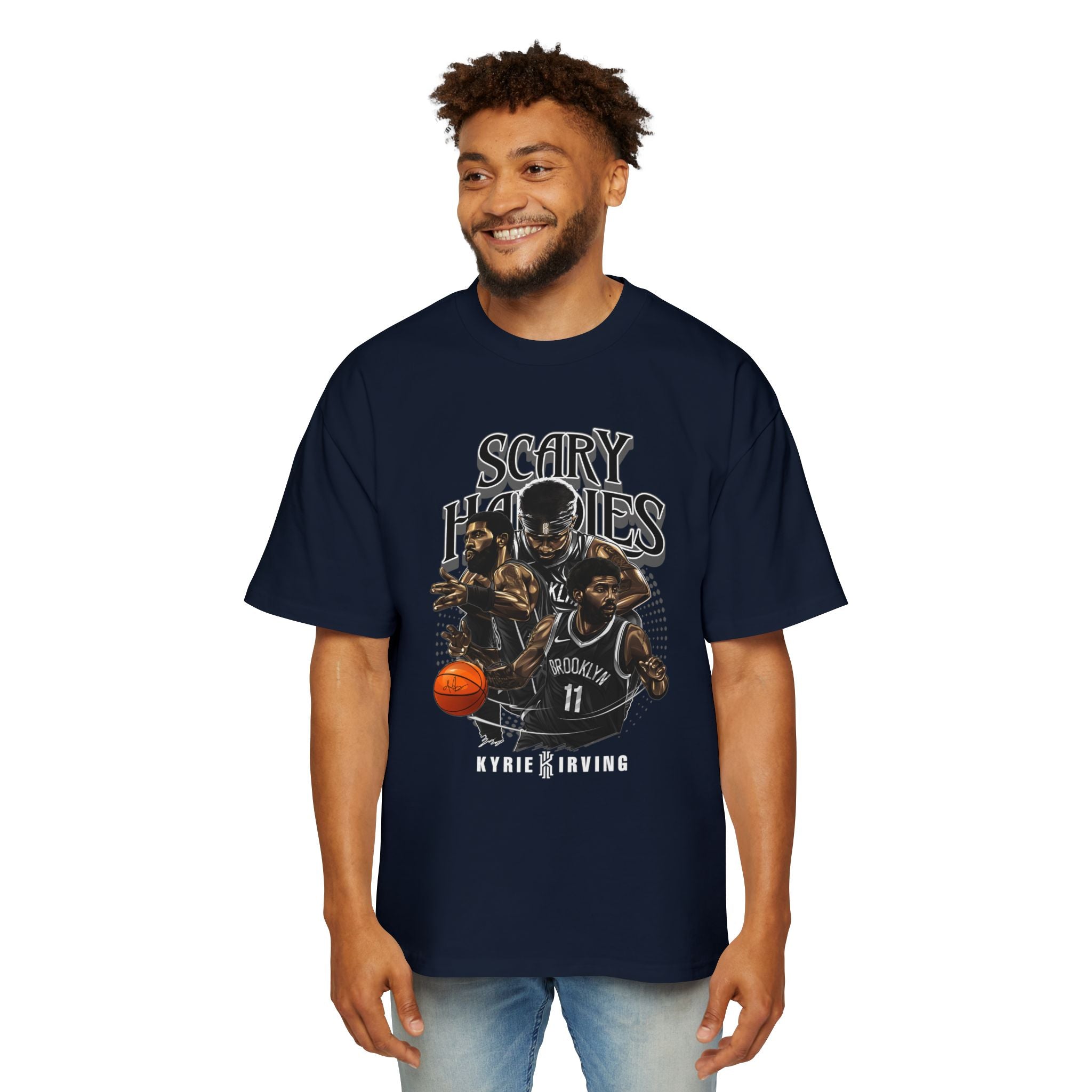 Heavy Oversized Tee - Scary Hours Graphic Tee for Basketball Fans