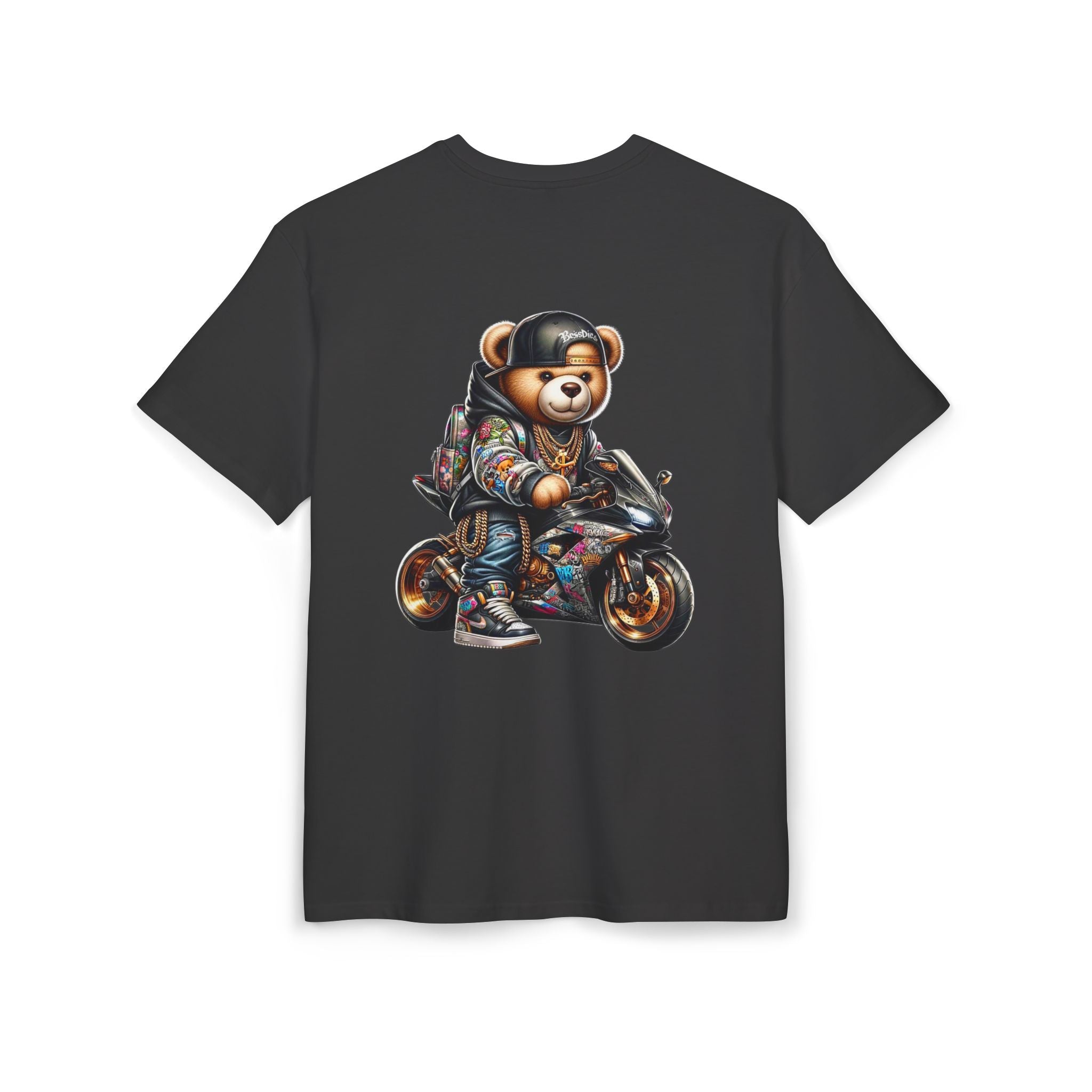 Gangsta Biker Teddy Bear Unisex Heavy Oversize Tee