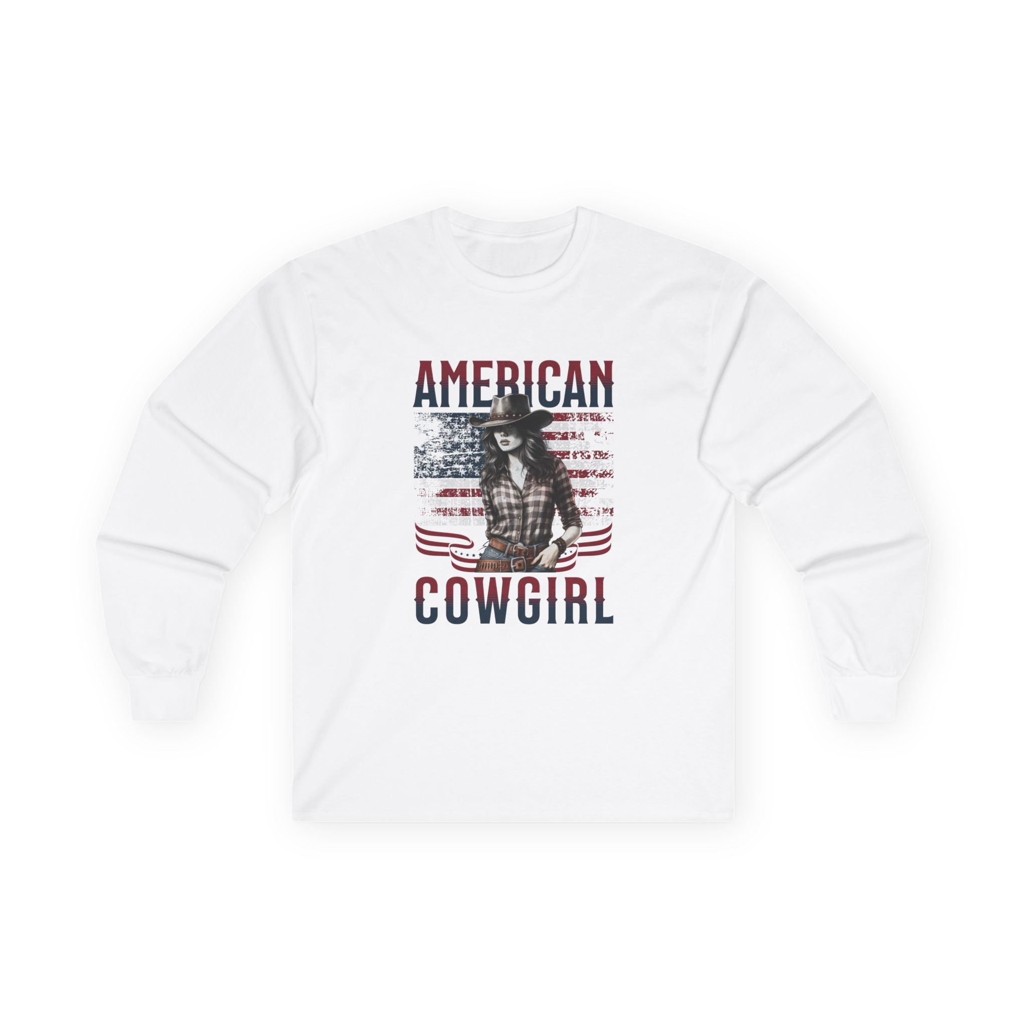 American Cowgirl Long Sleeve Tee - Unisex Patriotic Fashion