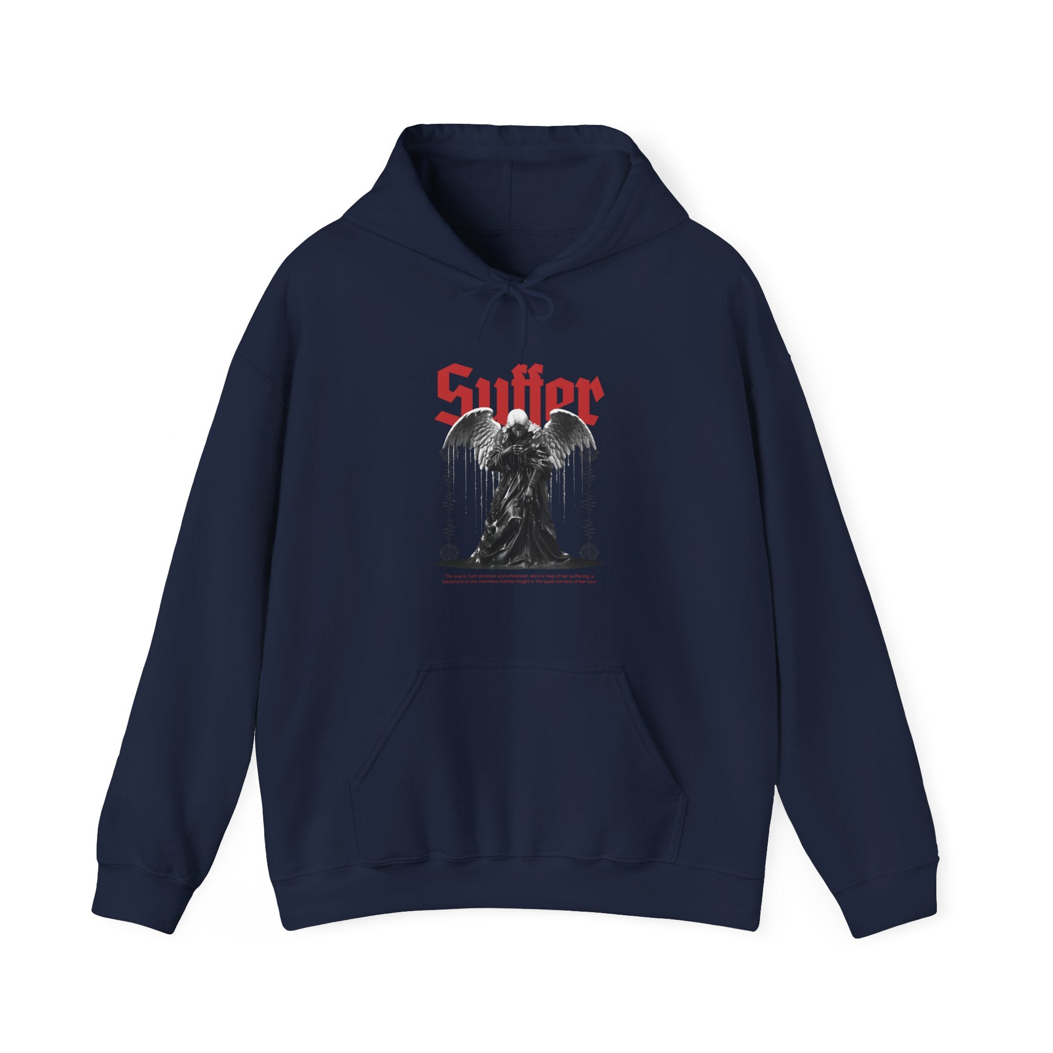 Gothic Unisex Hooded Sweatshirt - 'Suffer' Design