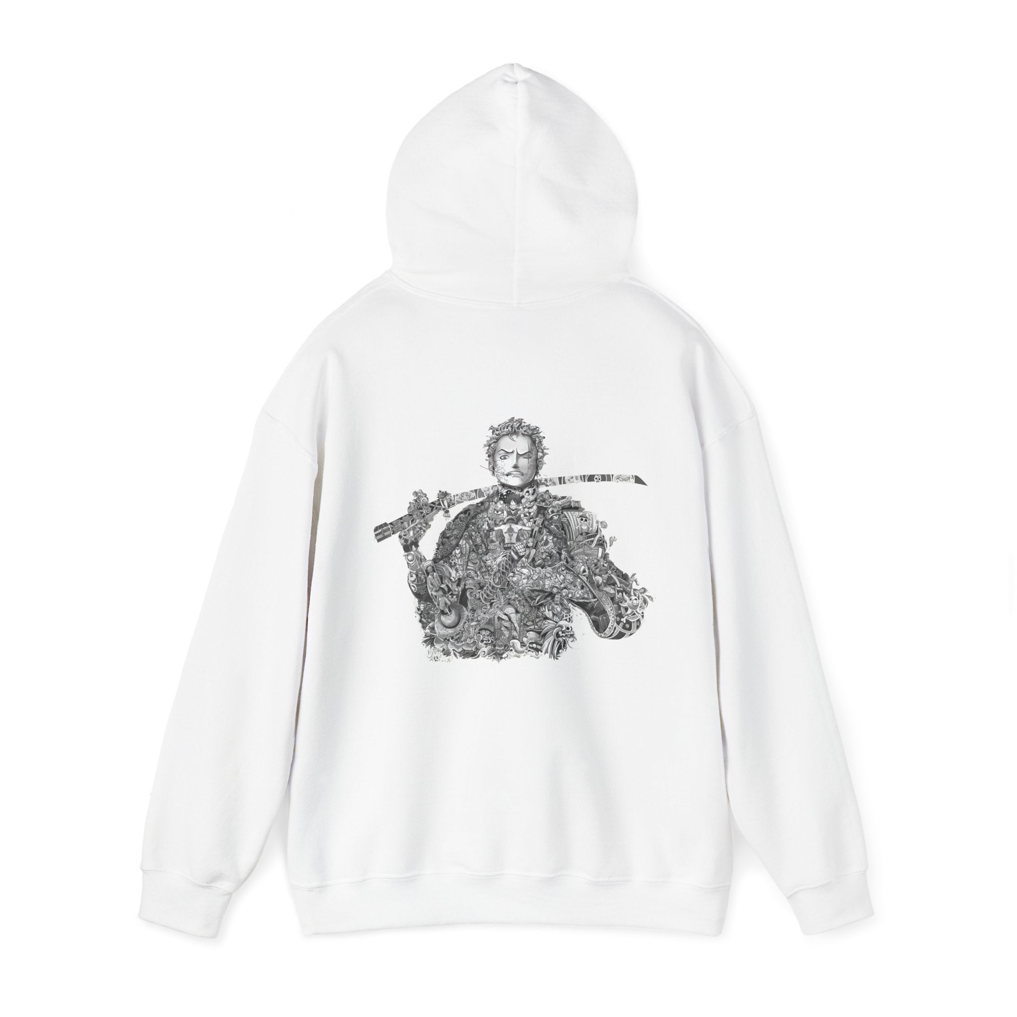 Unisex Hooded Sweatshirt with Artistic Warrior Design - Perfect for Casual Outings & Gifts
