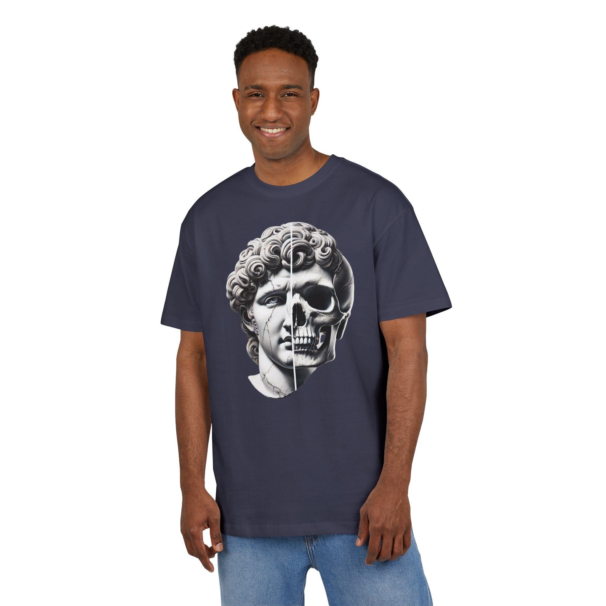 Half Skull Gangsta David Unisex Heavy Oversize Tee