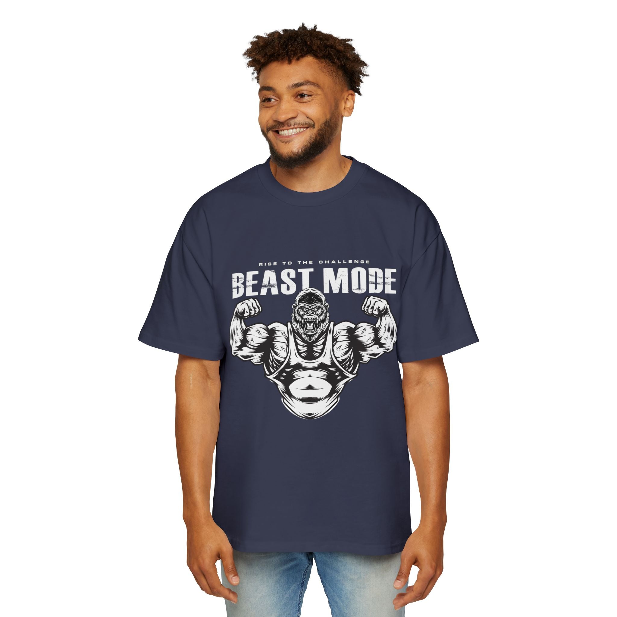 Heavy Oversized Tee - Beast Mode Gym Shirt for Fitness Enthusiasts