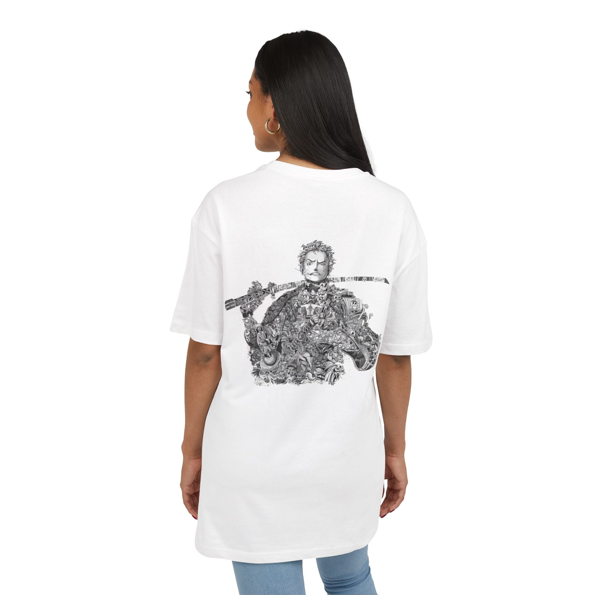 Vintage-Inspired Unisex Heavy Oversize Tee with Intricate Graphic Design