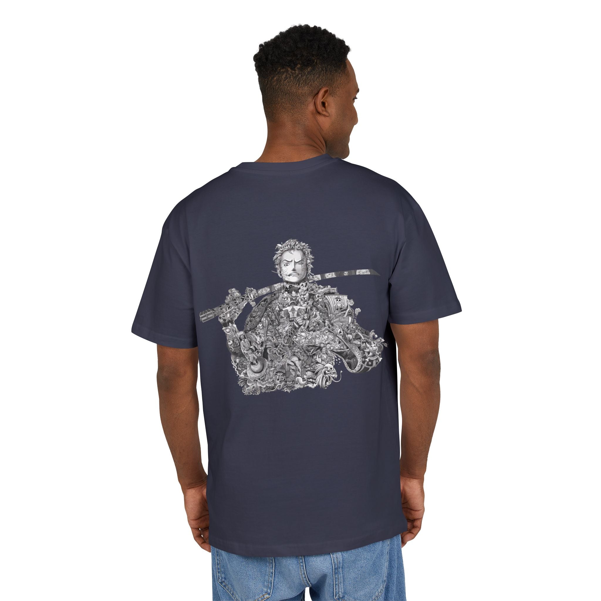 Vintage-Inspired Unisex Heavy Oversize Tee with Intricate Graphic Design