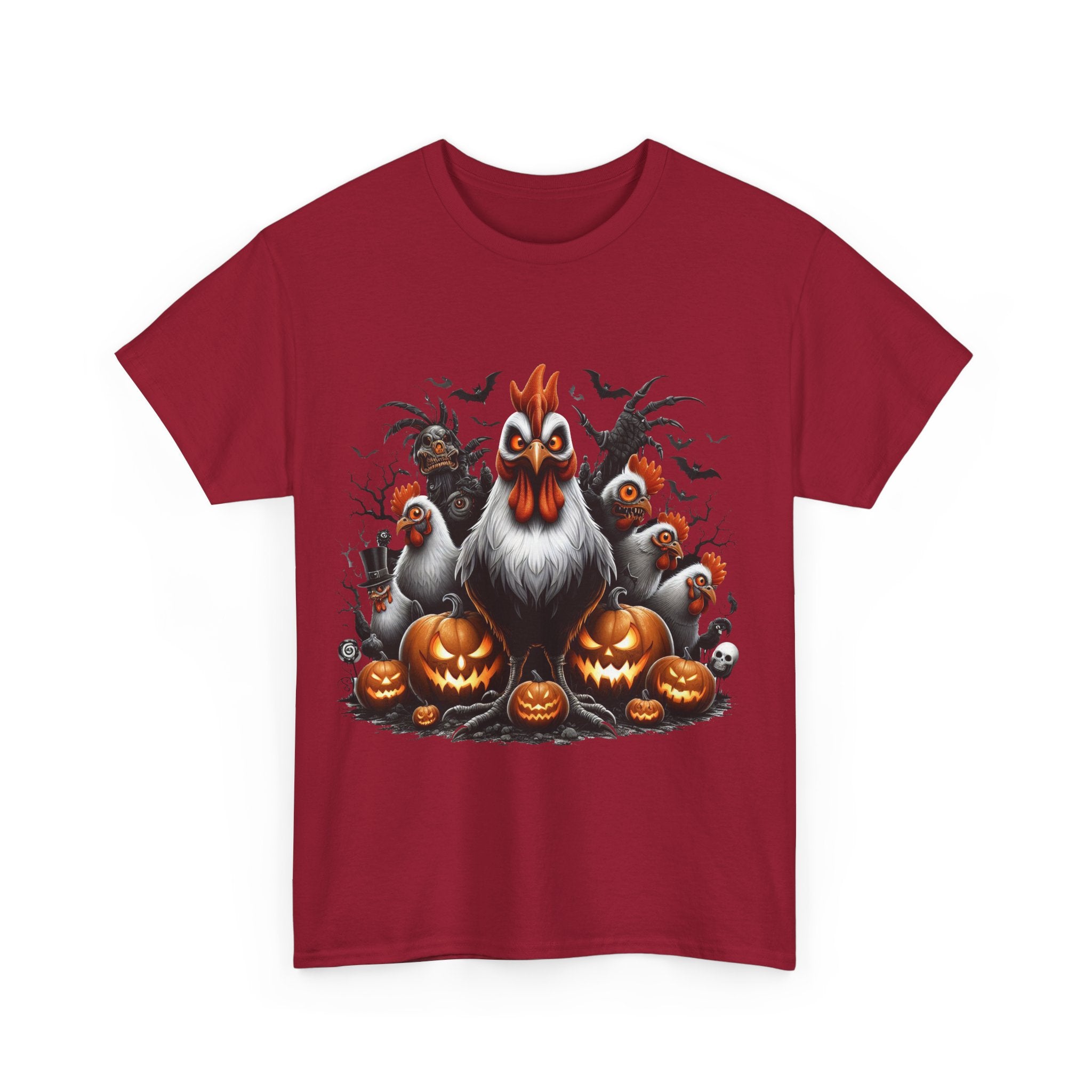 Halloween Chikens Unisex Heavy Cotton Tee