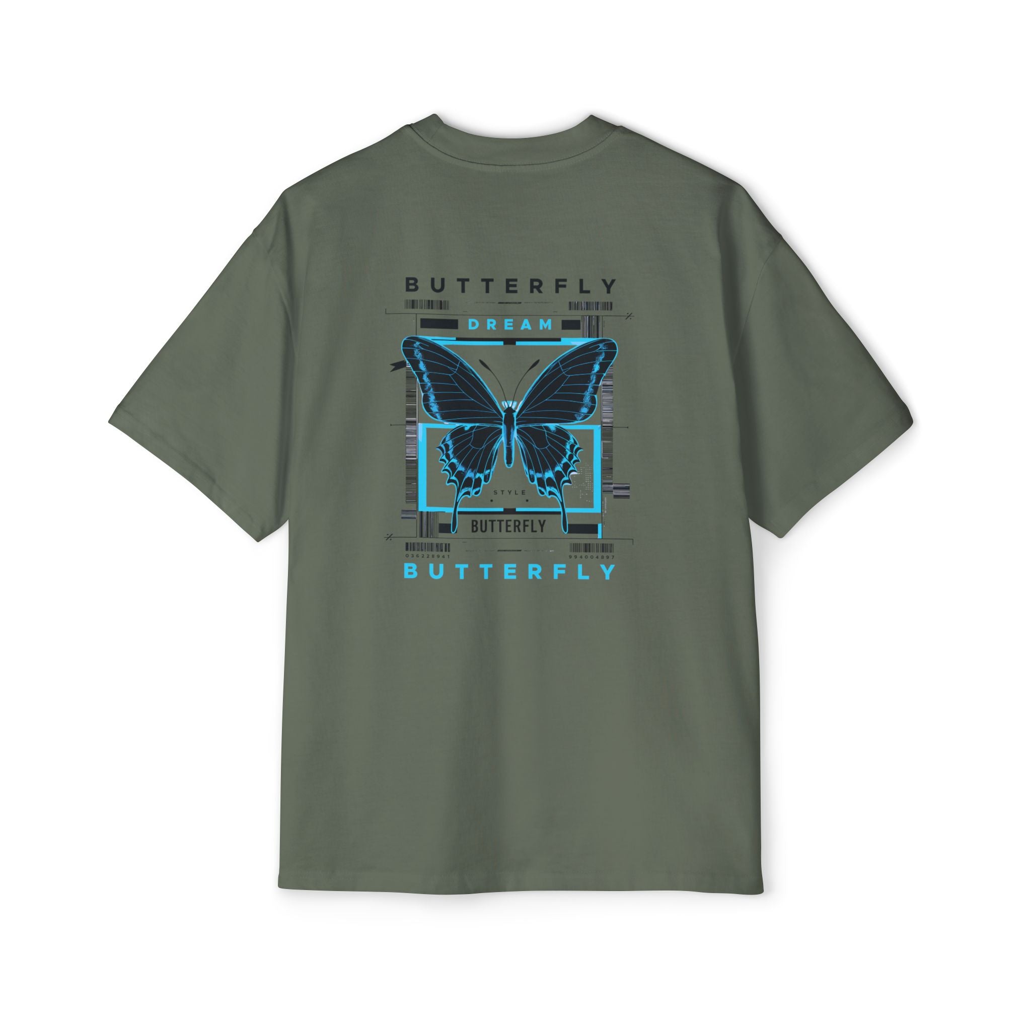 Dream Butterfly Heavy Oversized Tee - Artistic Graphic T-Shirt for Nature Lovers