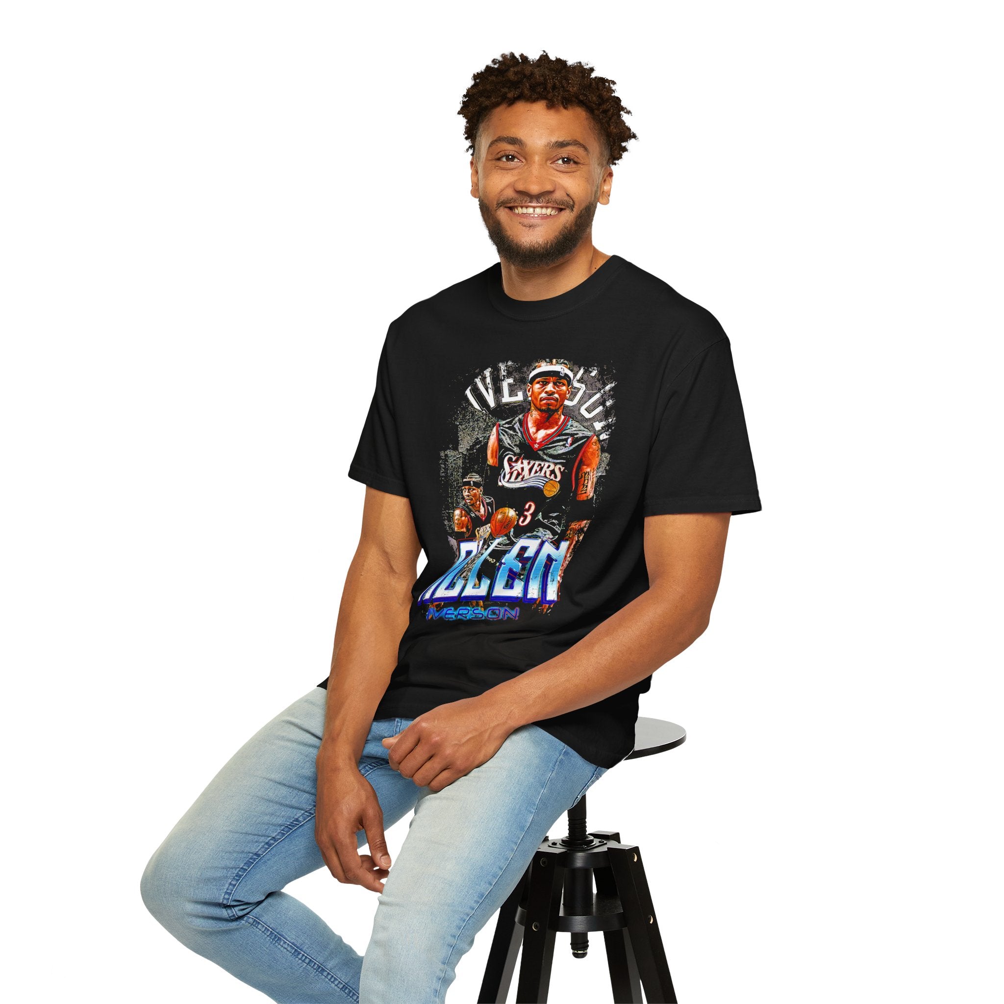 Vintage Allen-Iverson Basketball Graphic Tee - Unisex Garment-Dyed T-Shirt