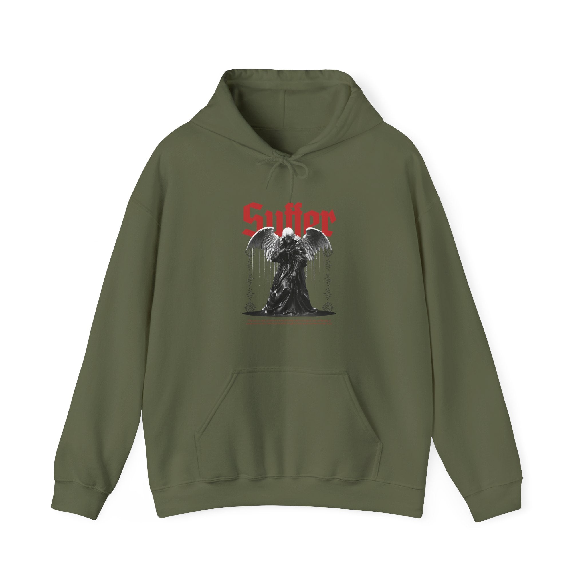 Gothic Unisex Hooded Sweatshirt - 'Suffer' Design