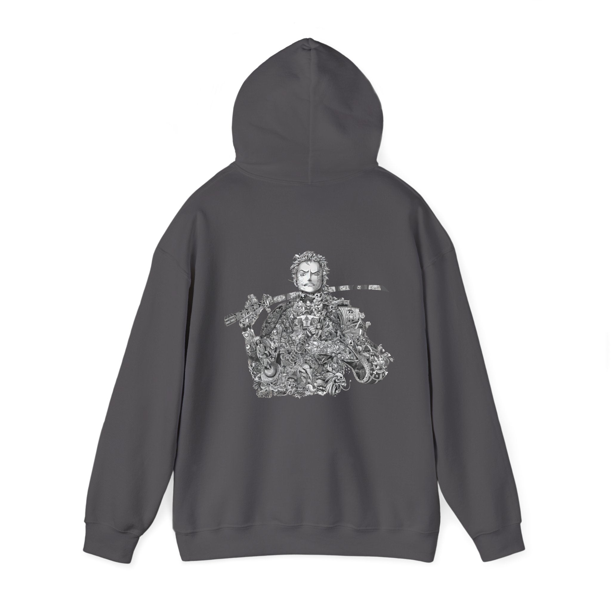 Unisex Hooded Sweatshirt with Artistic Warrior Design - Perfect for Casual Outings & Gifts