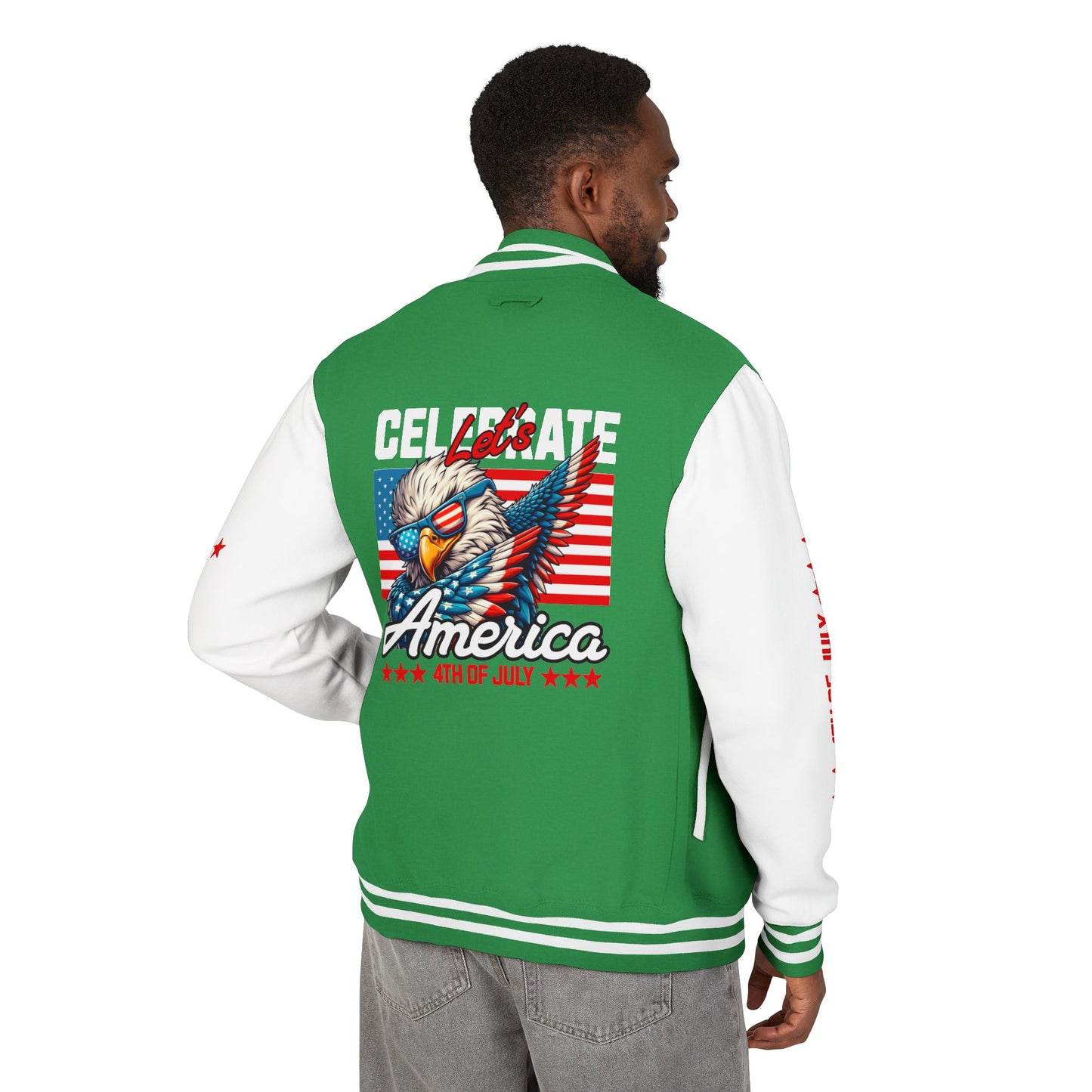 Unisex Heavyweight Letterman Jacket - Celebrate America 4th of July