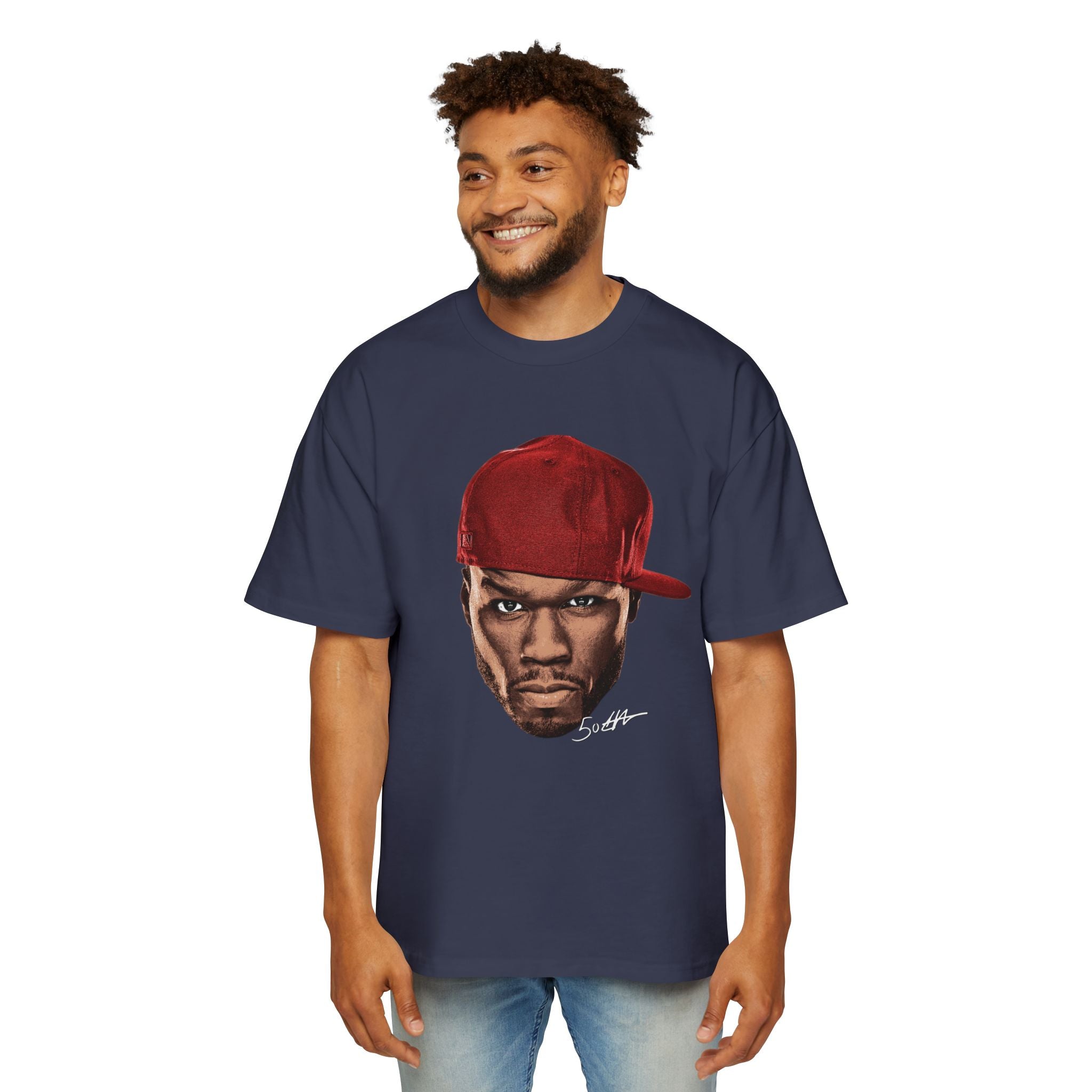 Heavy Oversized Tee - Bold Red Graphic Style