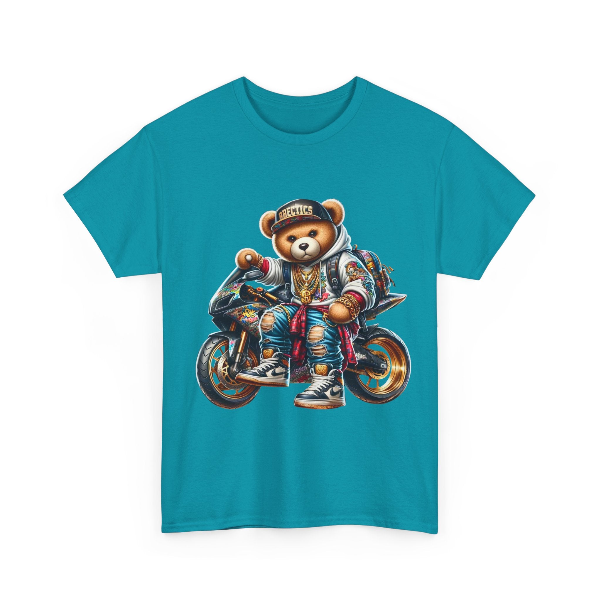 Gangsta Biker Teddy Bear Unisex Heavy Cotton Tee