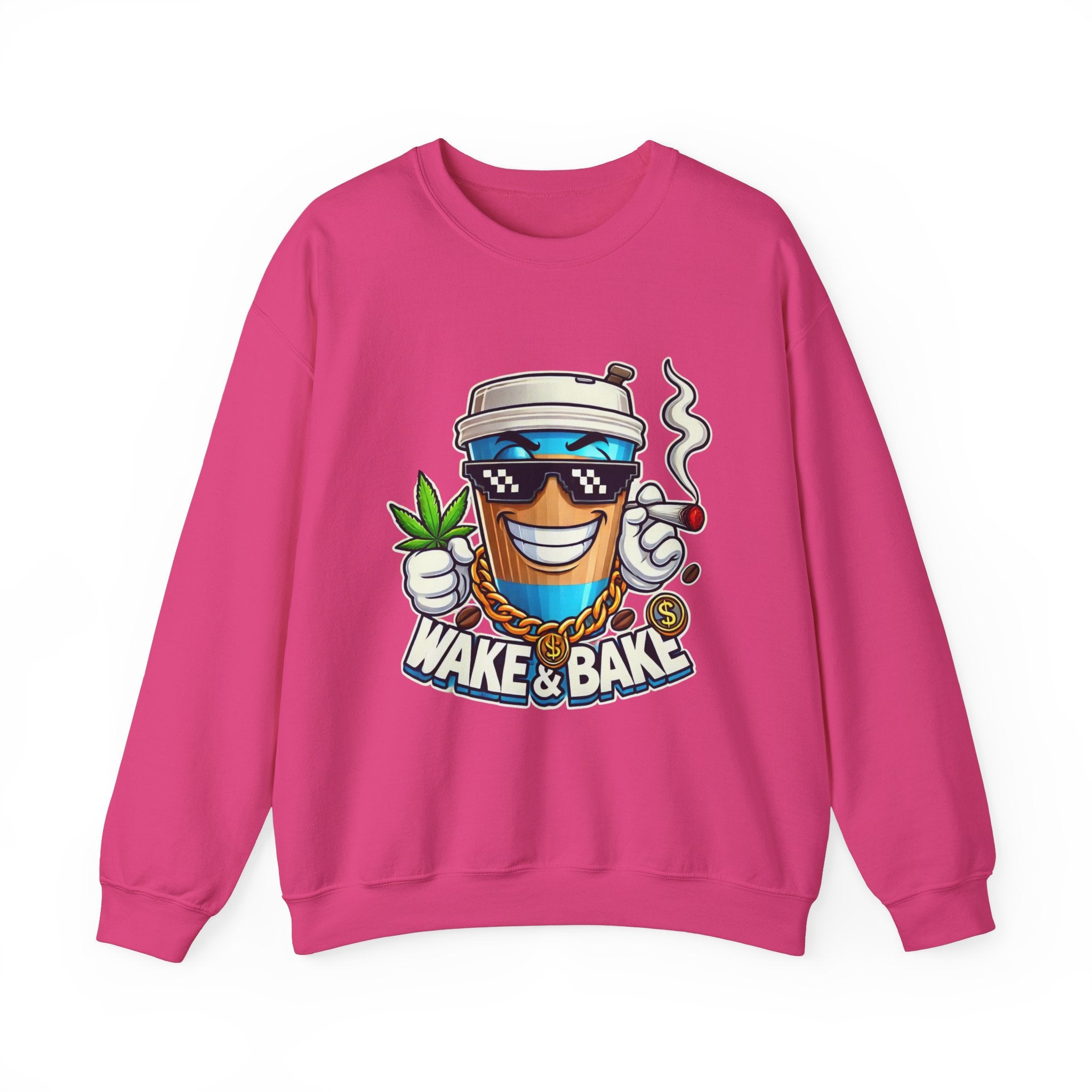 Wake & Bake Unisex Heavy Blend™ Crewneck Sweatshirt - Perfect for Cozy Days & Cannabis Enthusiasts