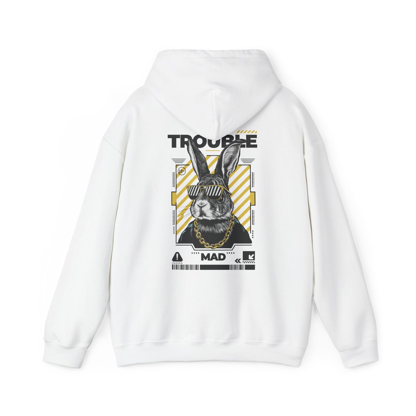Unisex Heavy Blend™ Hooded Sweatshirt - 'Trouble' Bunny Design