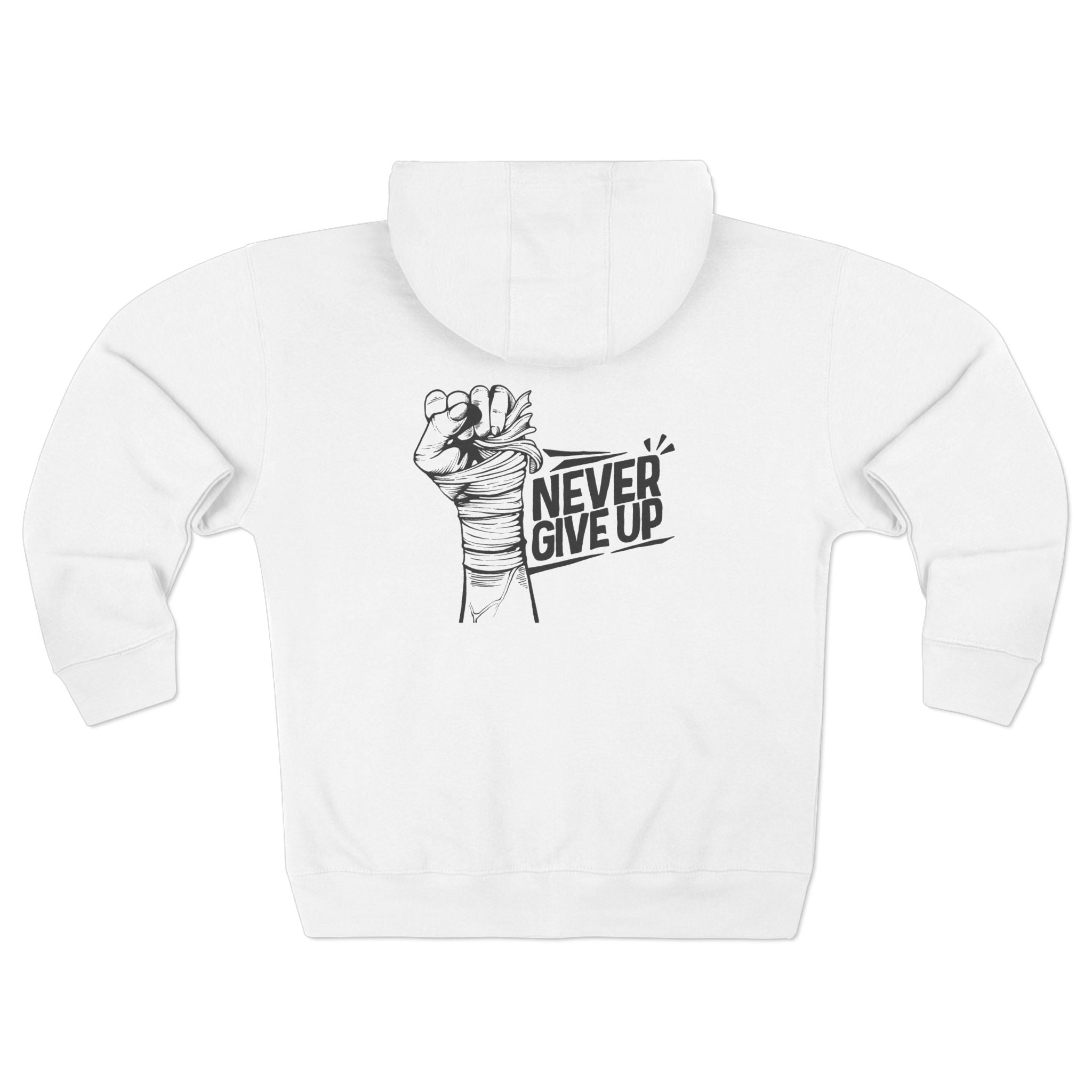 Motivational Unisex Zip Hoodie - "Never Give Up" Inspiration for Every Day