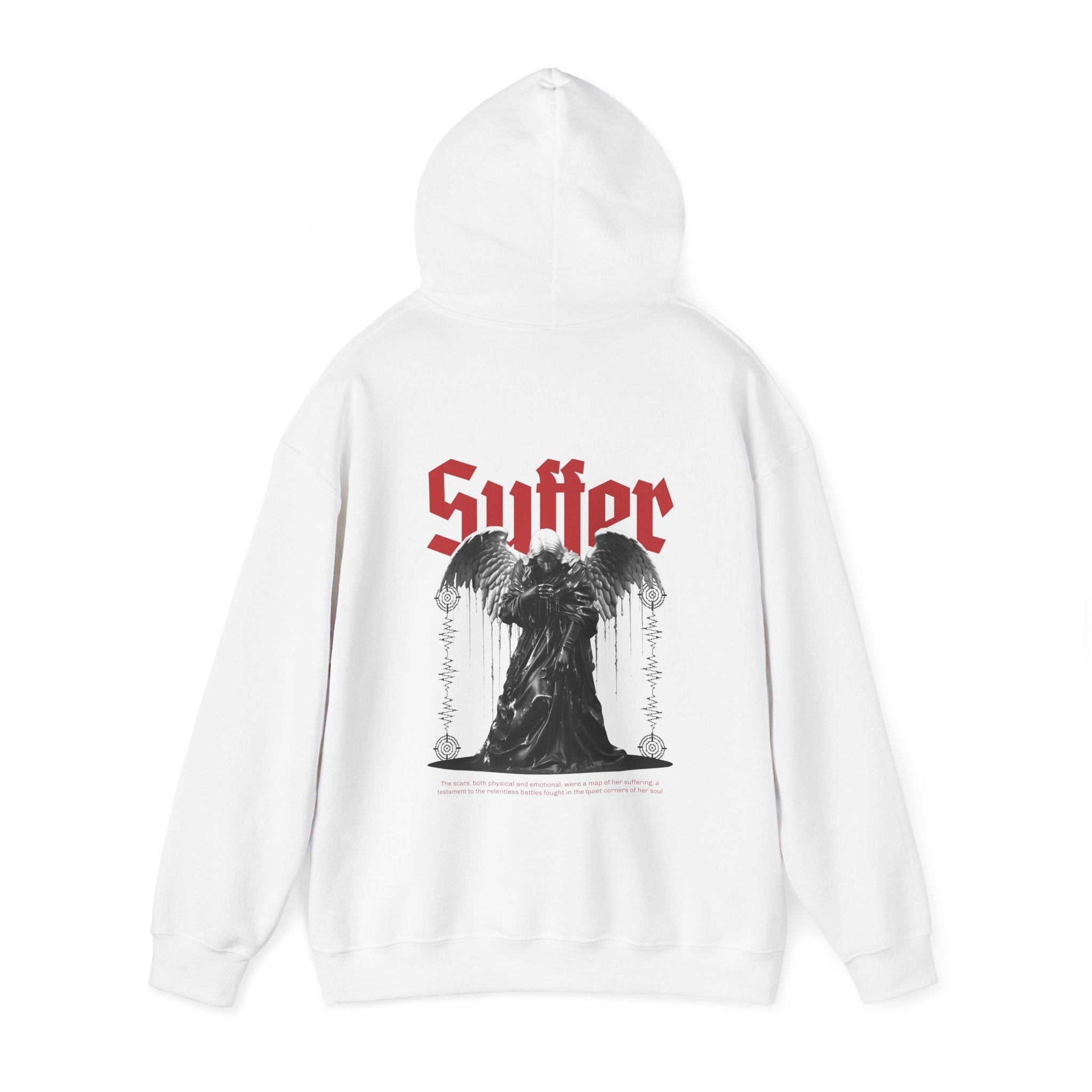 Gothic Unisex Hooded Sweatshirt - 'Suffer' Design