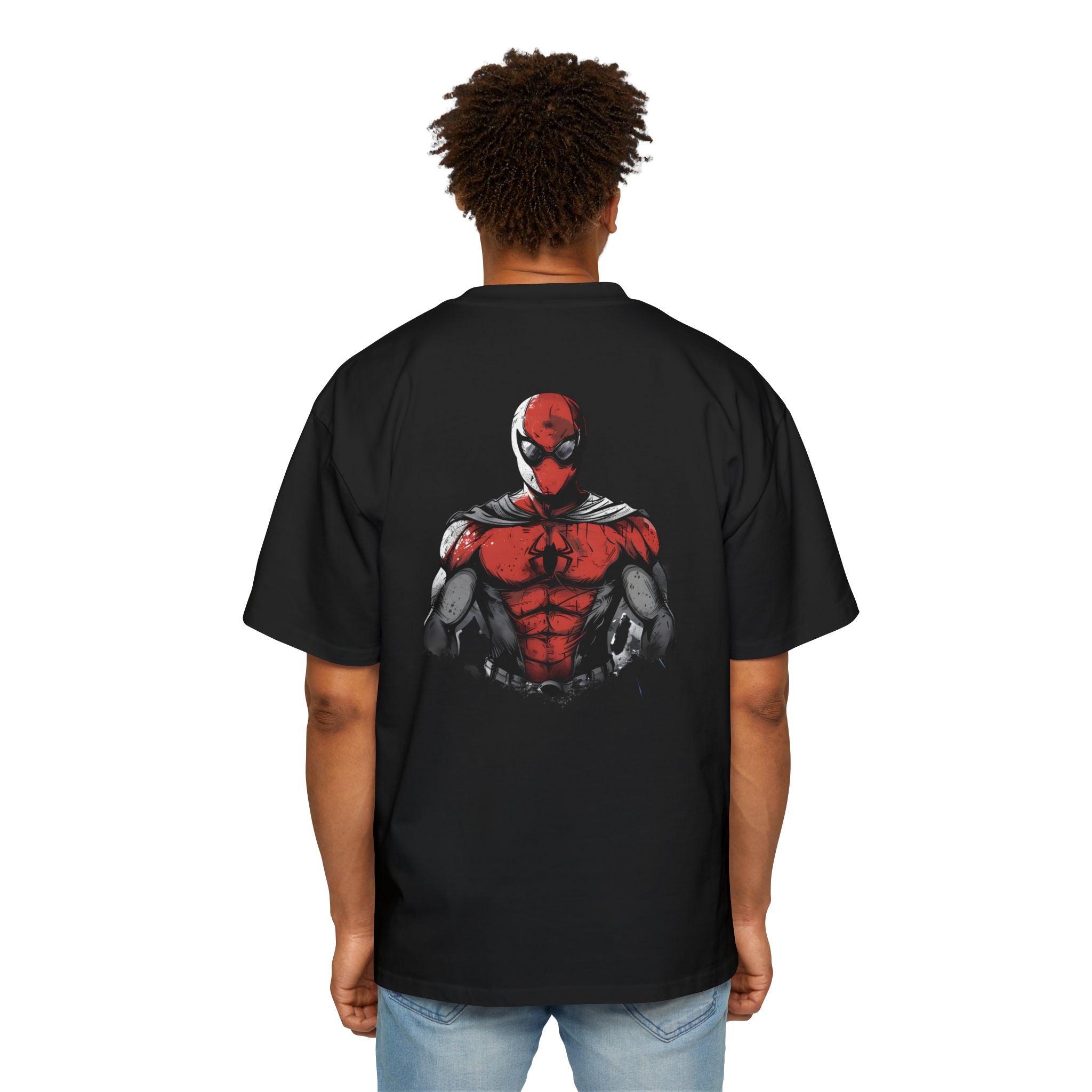 Spider-Man Oversized Tee for Fans - Red Comic Style Graphic T-Shirt