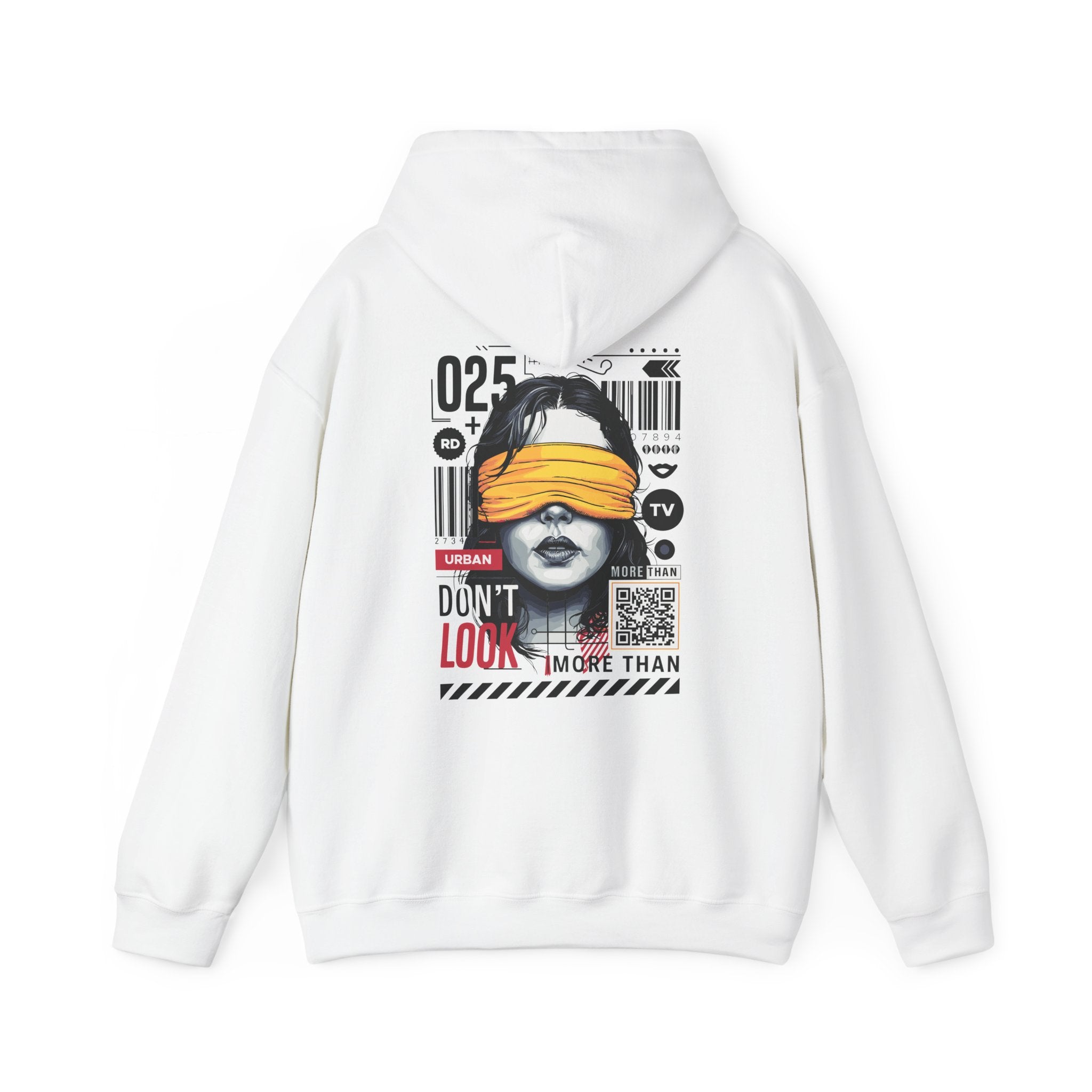 Unisex Heavy Blend Hooded Sweatshirt - Bold Vintage Graphic 'Don't Look' Design