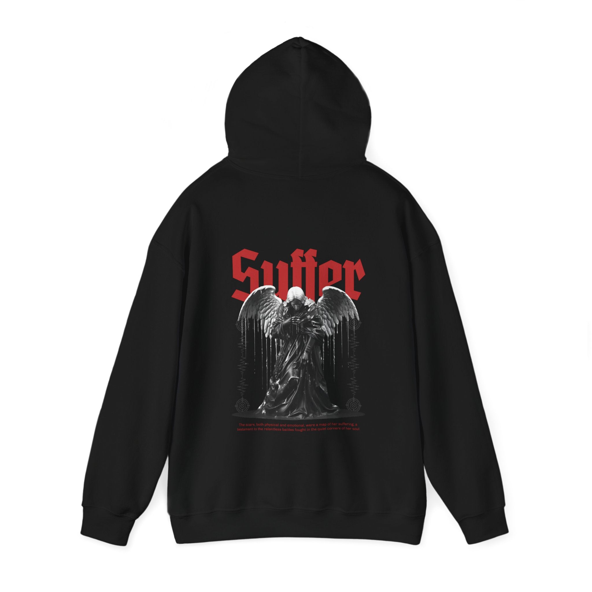 Gothic Unisex Hooded Sweatshirt - 'Suffer' Design