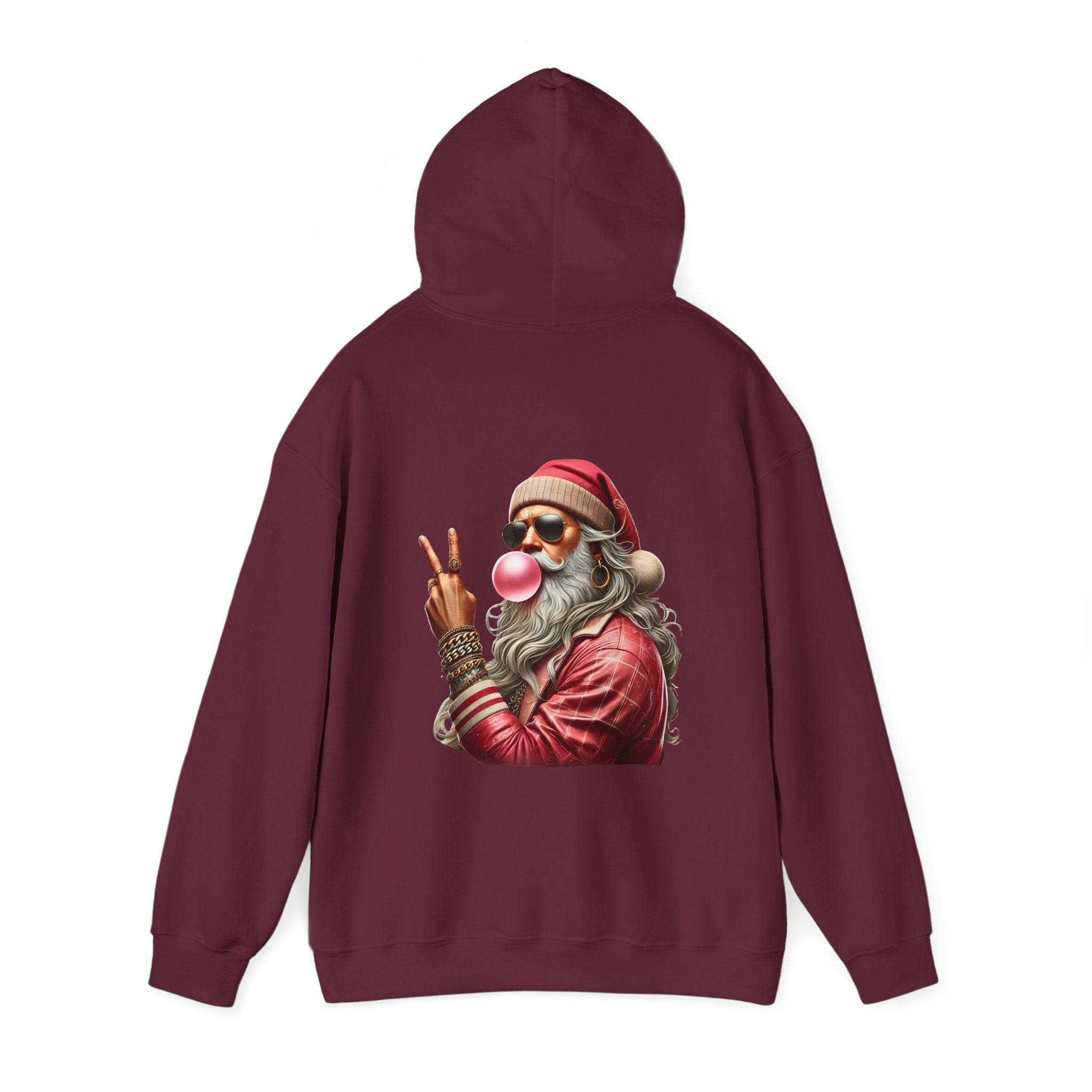 Cool Santa Bubble Gum Hoodie - Unisex Hoodie for Holiday Fun