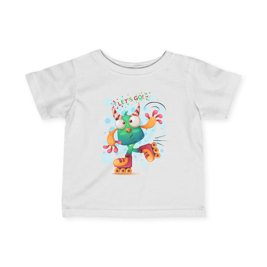 Let's Go! Kids Roller Skating Tee - Infant Fine Jersey T-Shirt